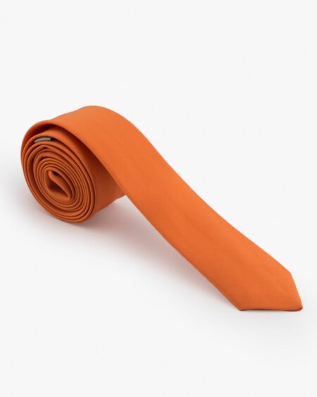 کراوات نارنجی ساتن ساده - نارنجی تیره