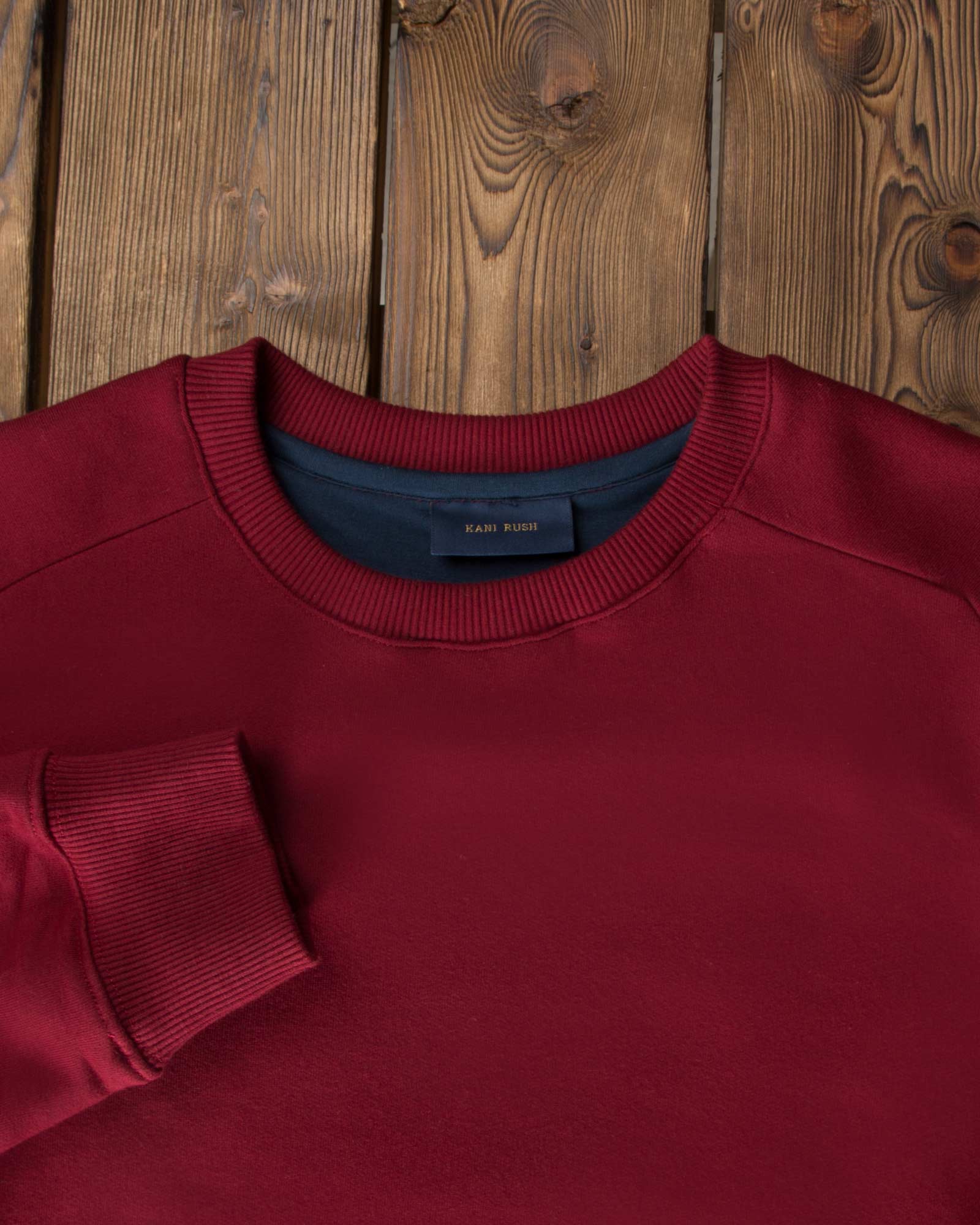 بلوز مردانه قرمز آستین بلند - عنابی - یقه گرد