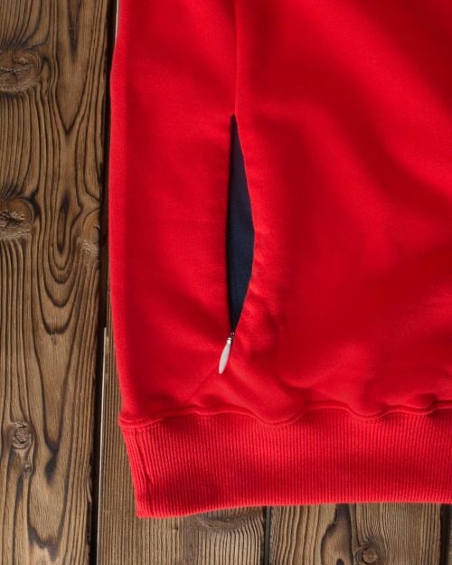 بلوز مردانه قرمز آستین بلند - قرمز - زیپ جیب