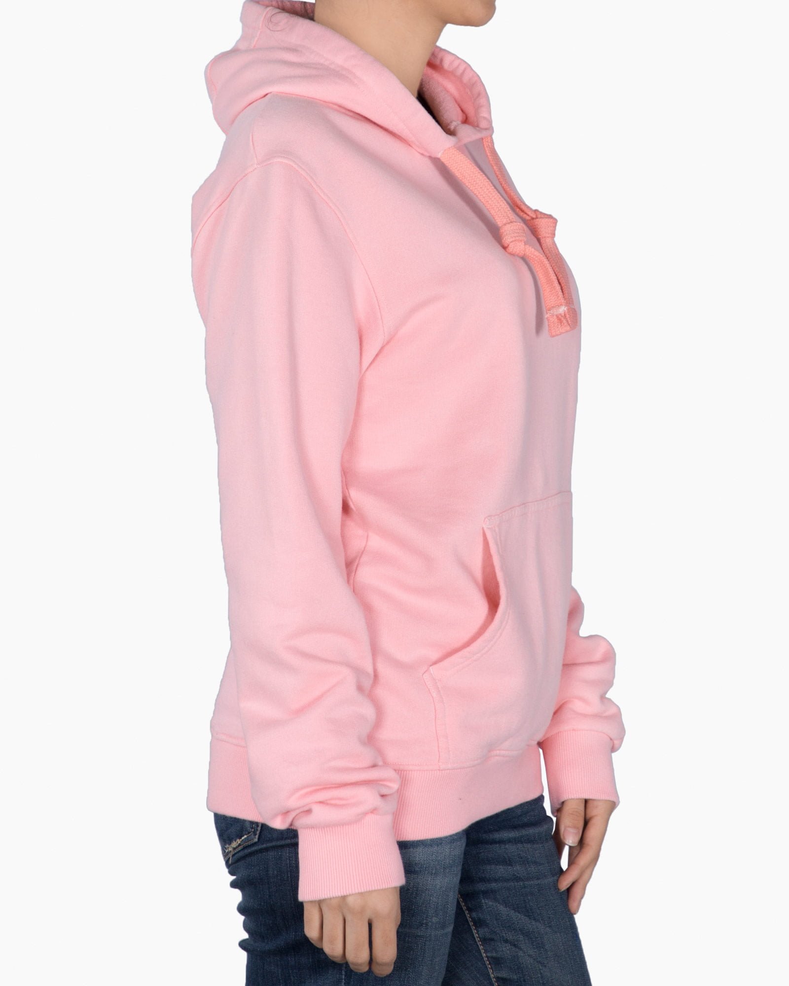 سویشرت دخترانه کلاه دار کوتاه صورتی - صورتی - بغل