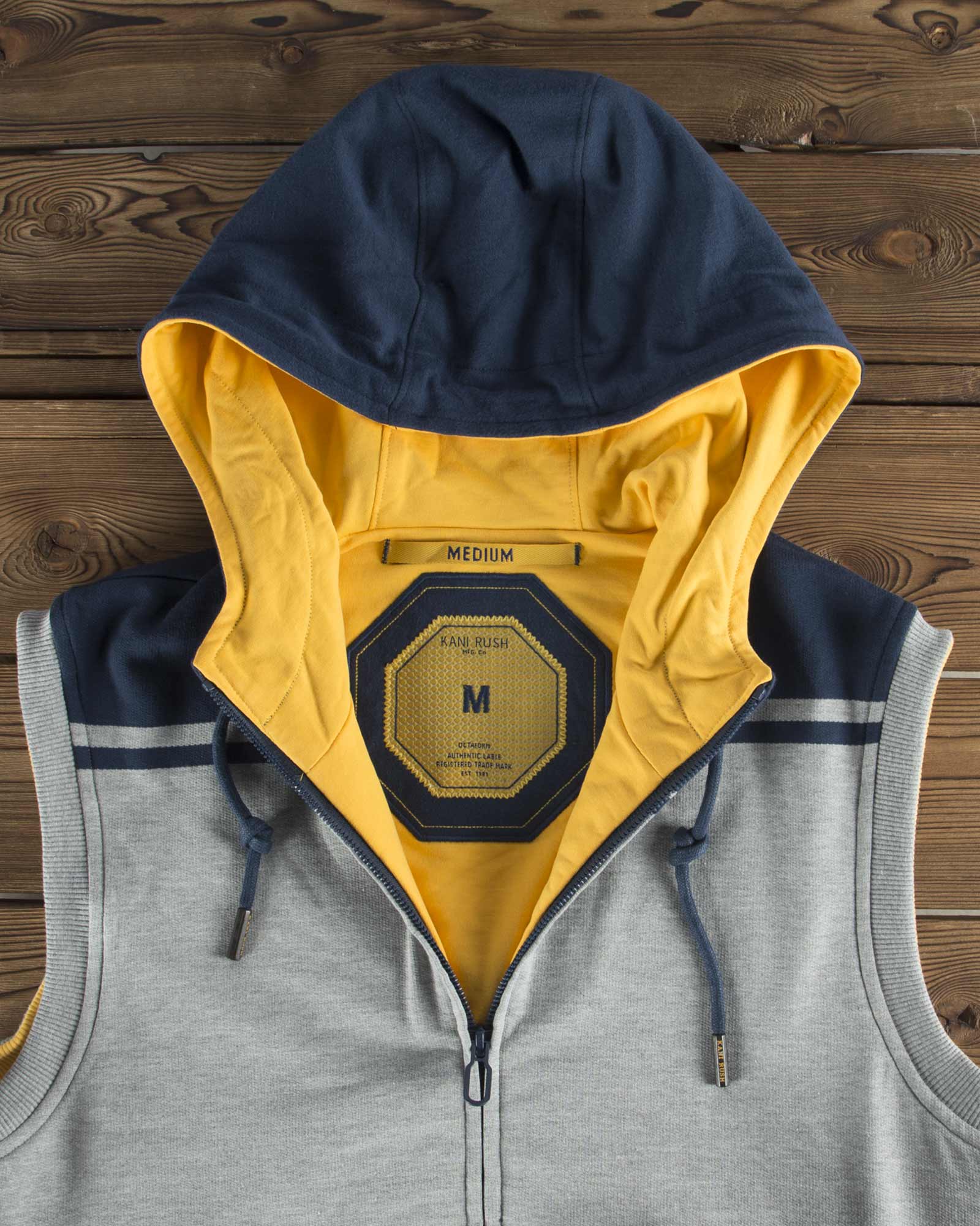 سویشرت مردانه کلاه دار آستین حلقه ای طوسی - ملانژ - کلاه