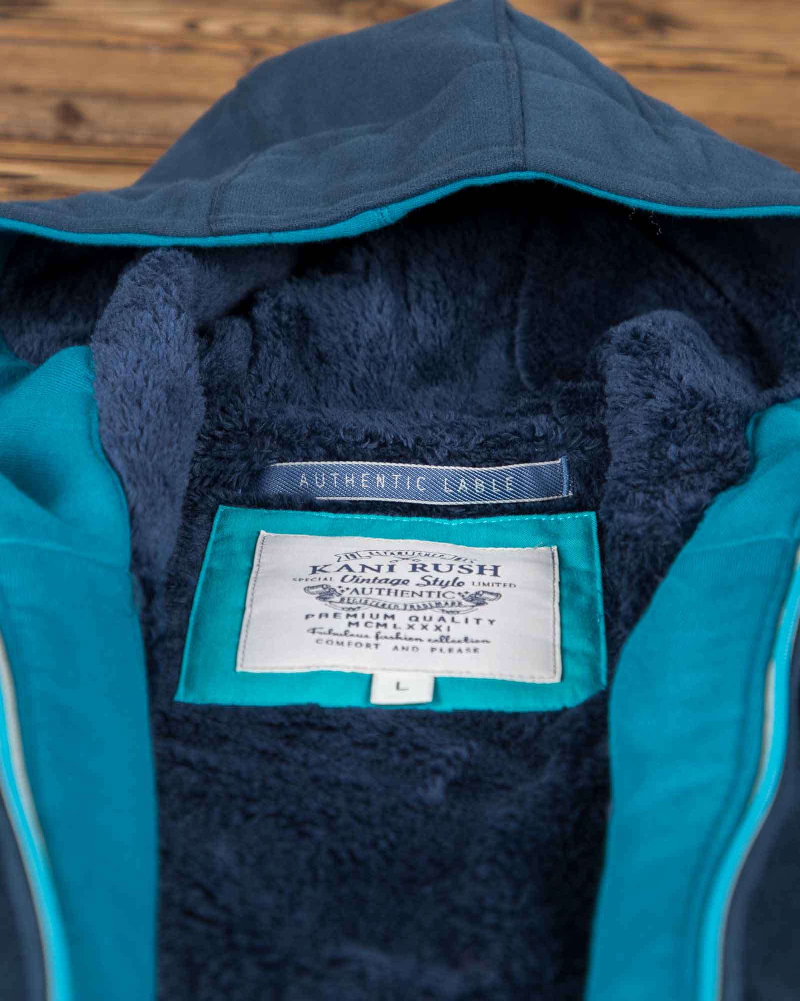 سویشرت پسرانه کلاه دار سرمه ای - سرمه ای - خز کلاه