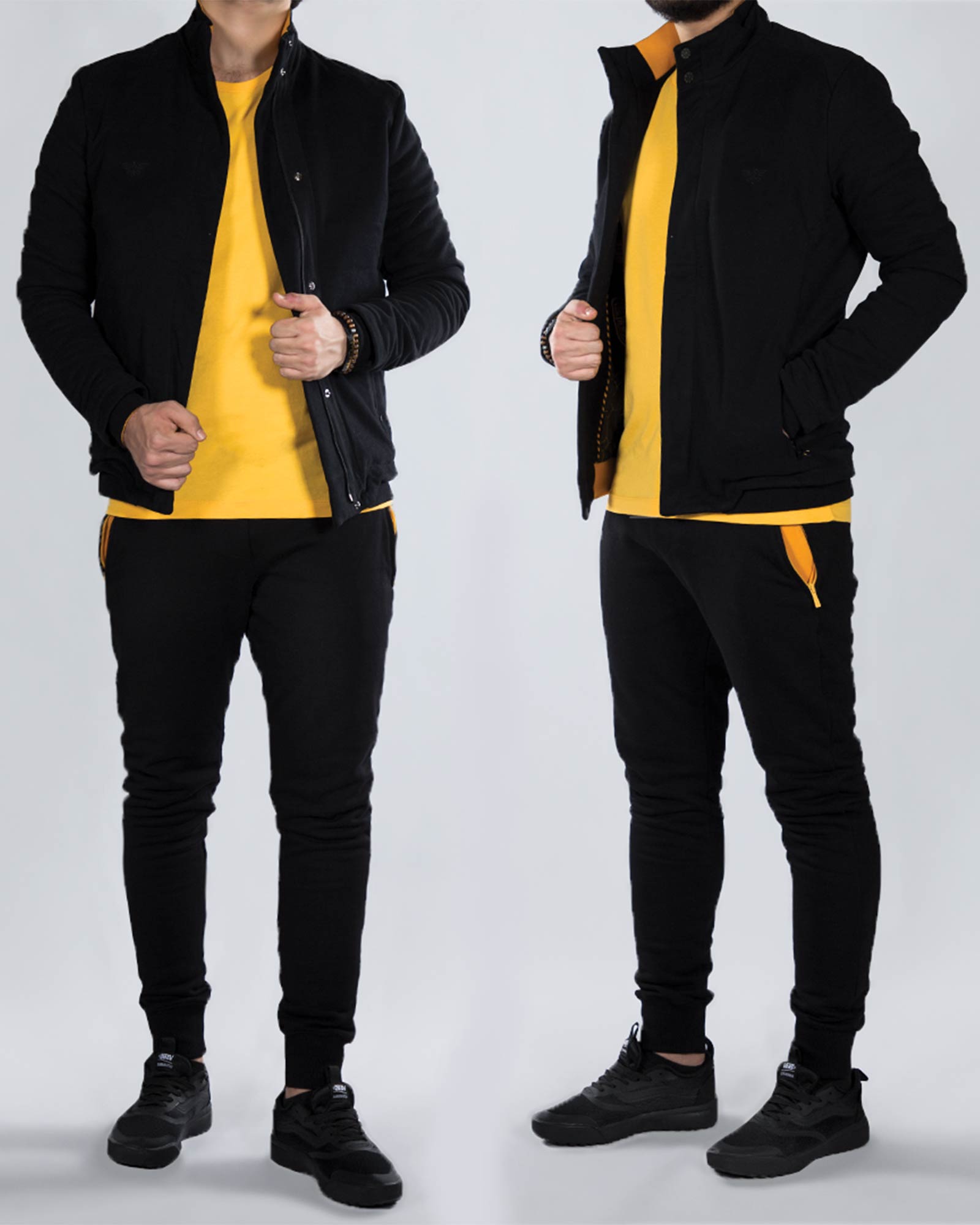 سویشرت یقه ایستاده مردانه - مشکی - محیطی