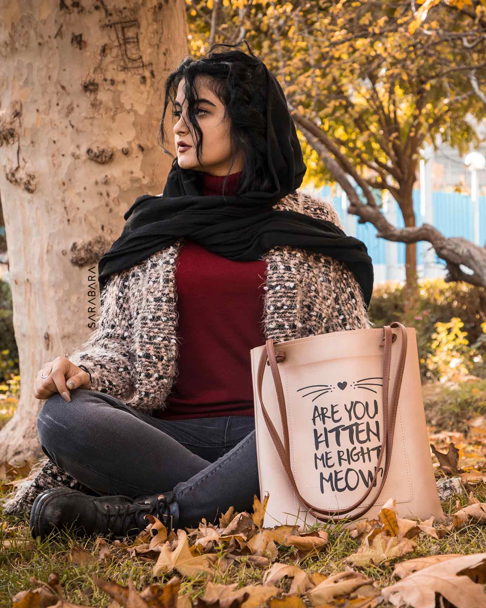 مانتو بافت پاییزه زنانه کوتاه جلو باز - هلویی سیر - محیطی