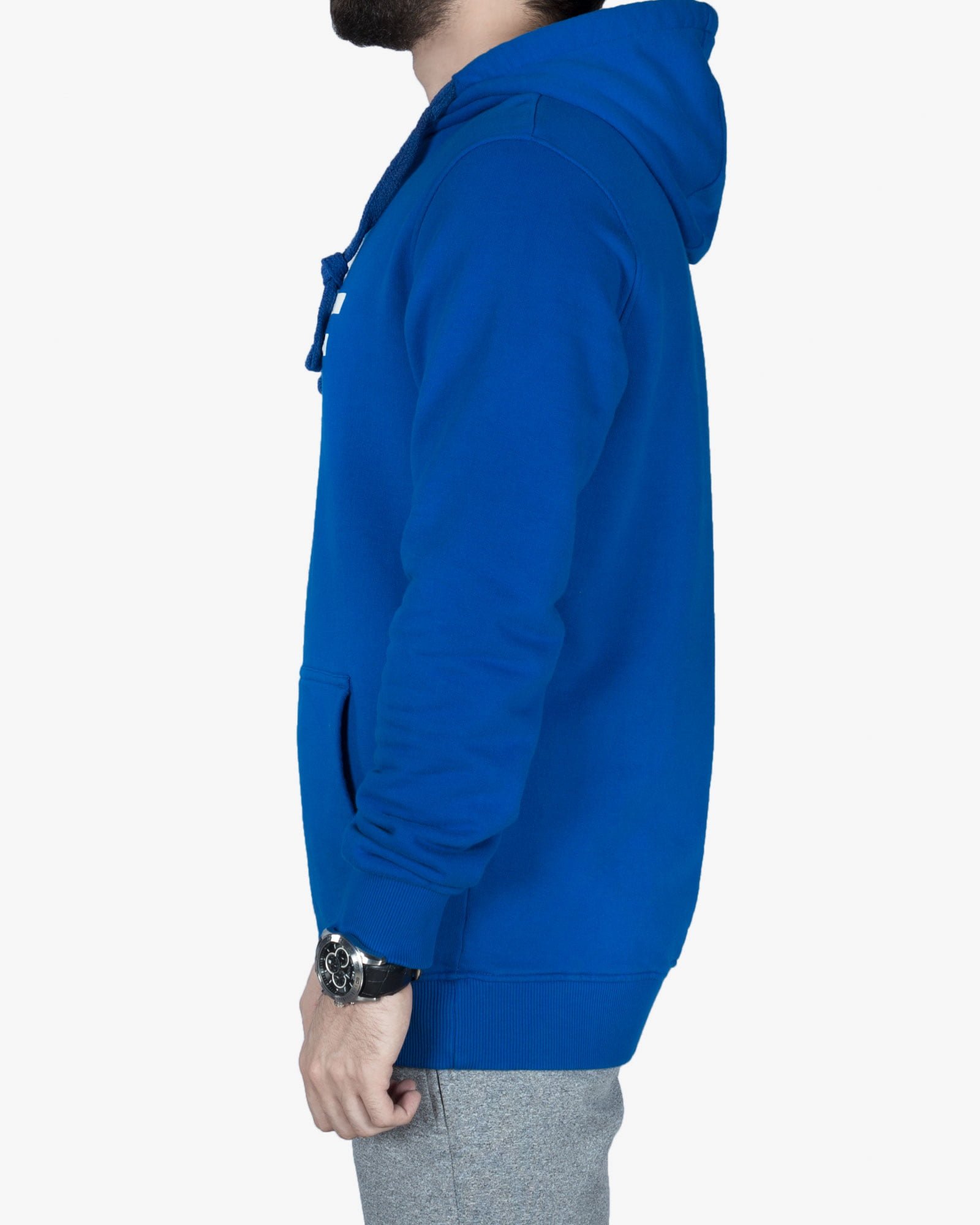 هودی مردانه اسپرت جلو بسته - آبی - بغل
