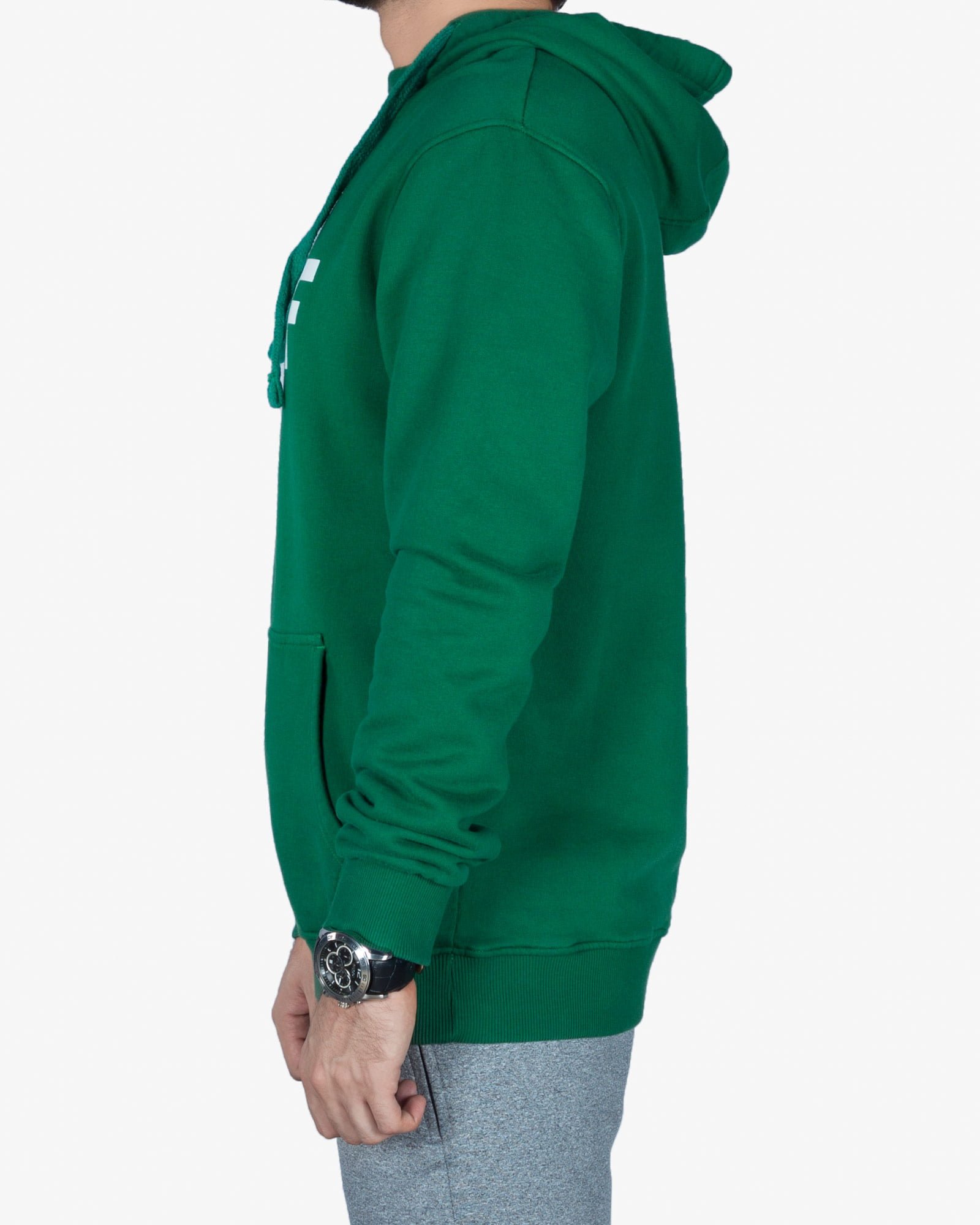 هودی مردانه اسپرت جلو بسته - سبز - بغل
