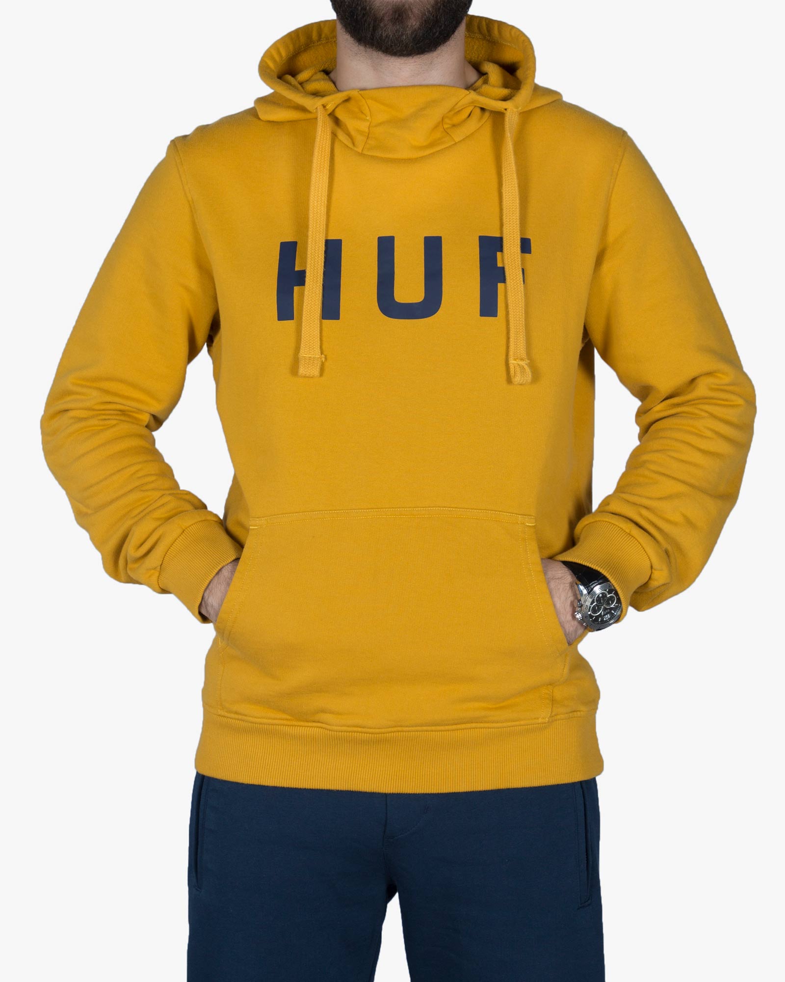 هودی مردانه اسپرت جلو بسته - عسلی - رو به رو