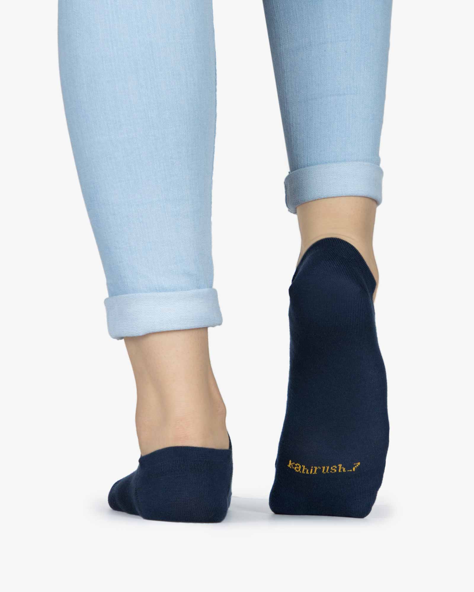 جوراب مچی ساده سرمه ای - سرمه ای - پشت