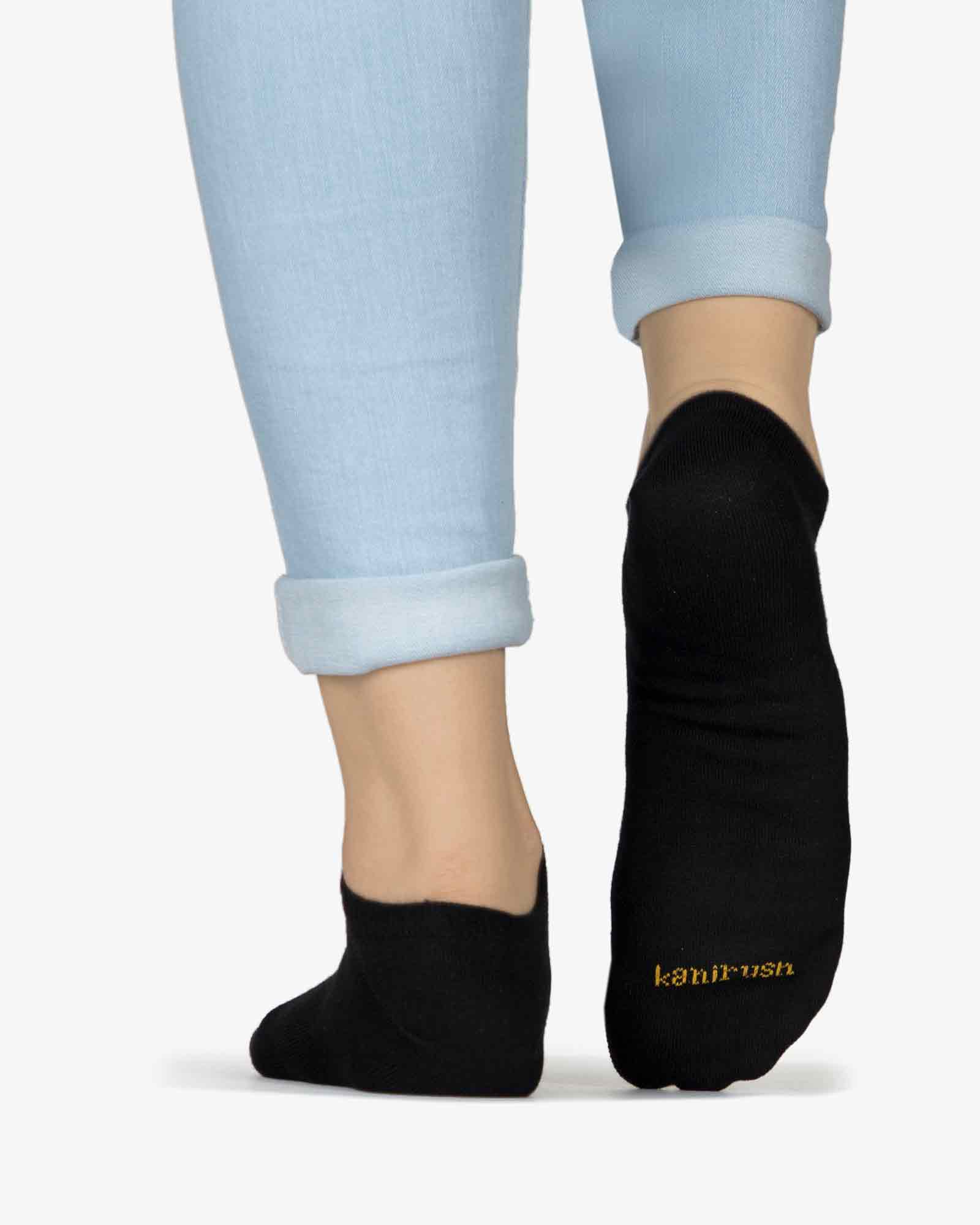 جوراب کالج اسپرت زنانه - مشکی - پشت