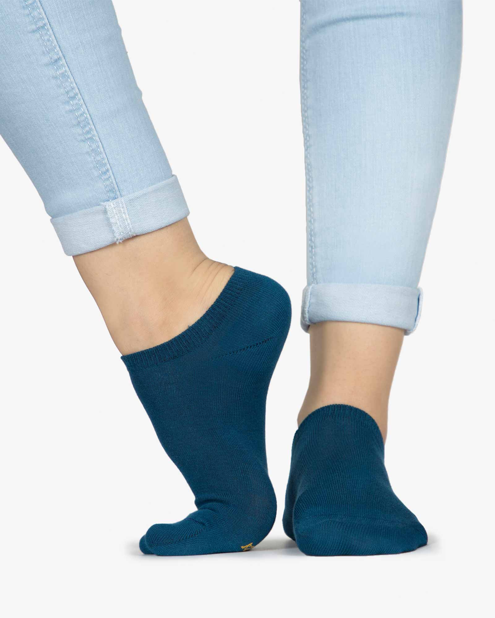 جوراب کالج دخترانه ساده - آبی نفتی - بغل