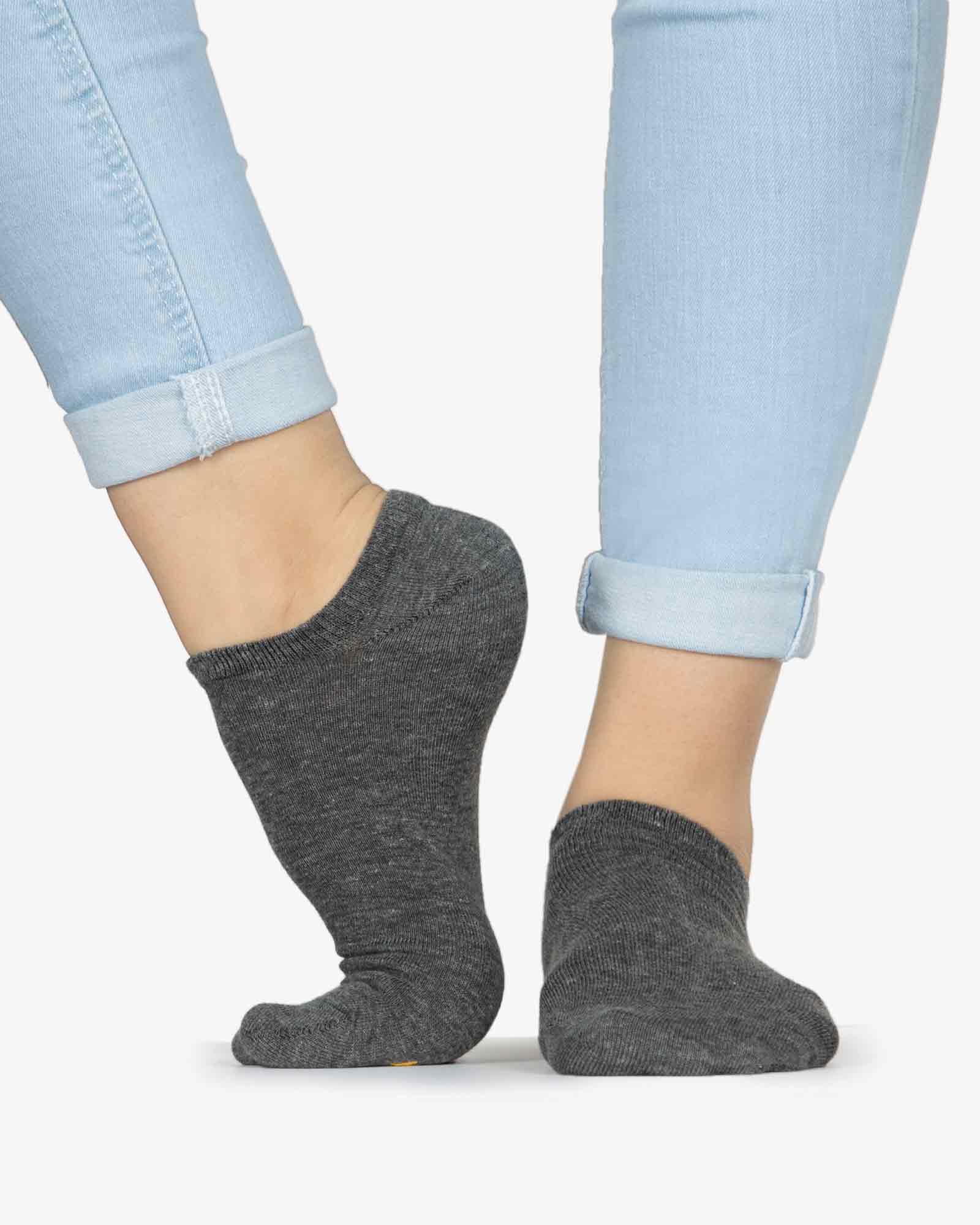 جوراب کالج دخترانه ساده - خاکستری تیره - بغل