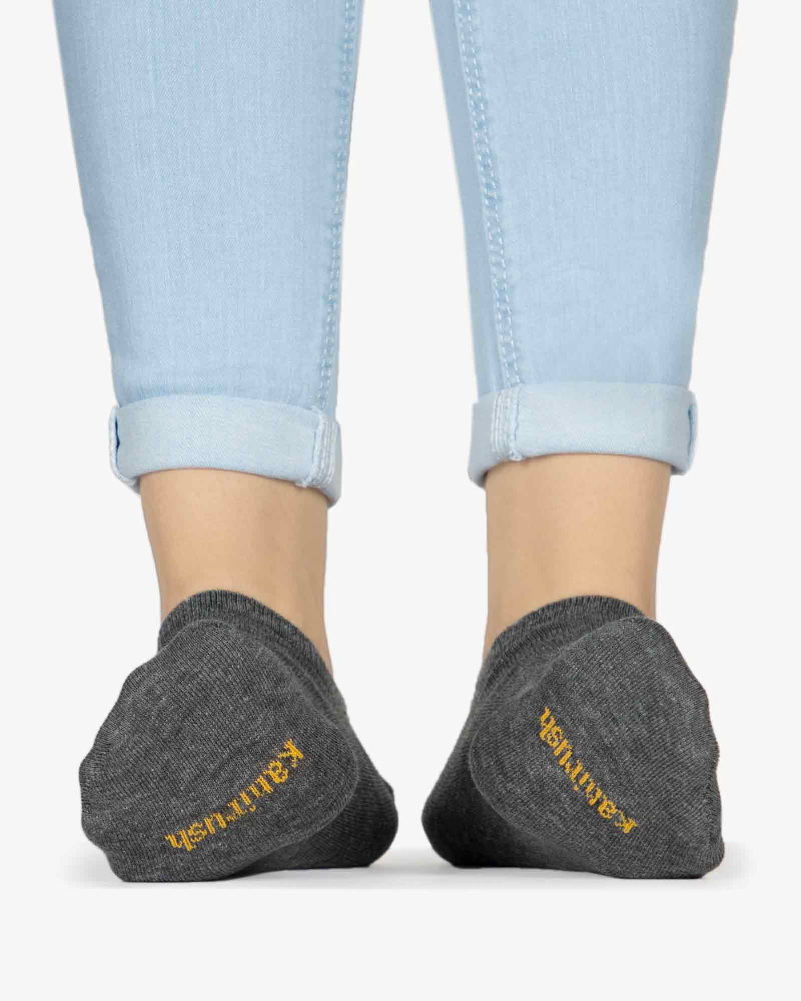 جوراب کالج دخترانه ساده - خاکستری تیره - رو به رو