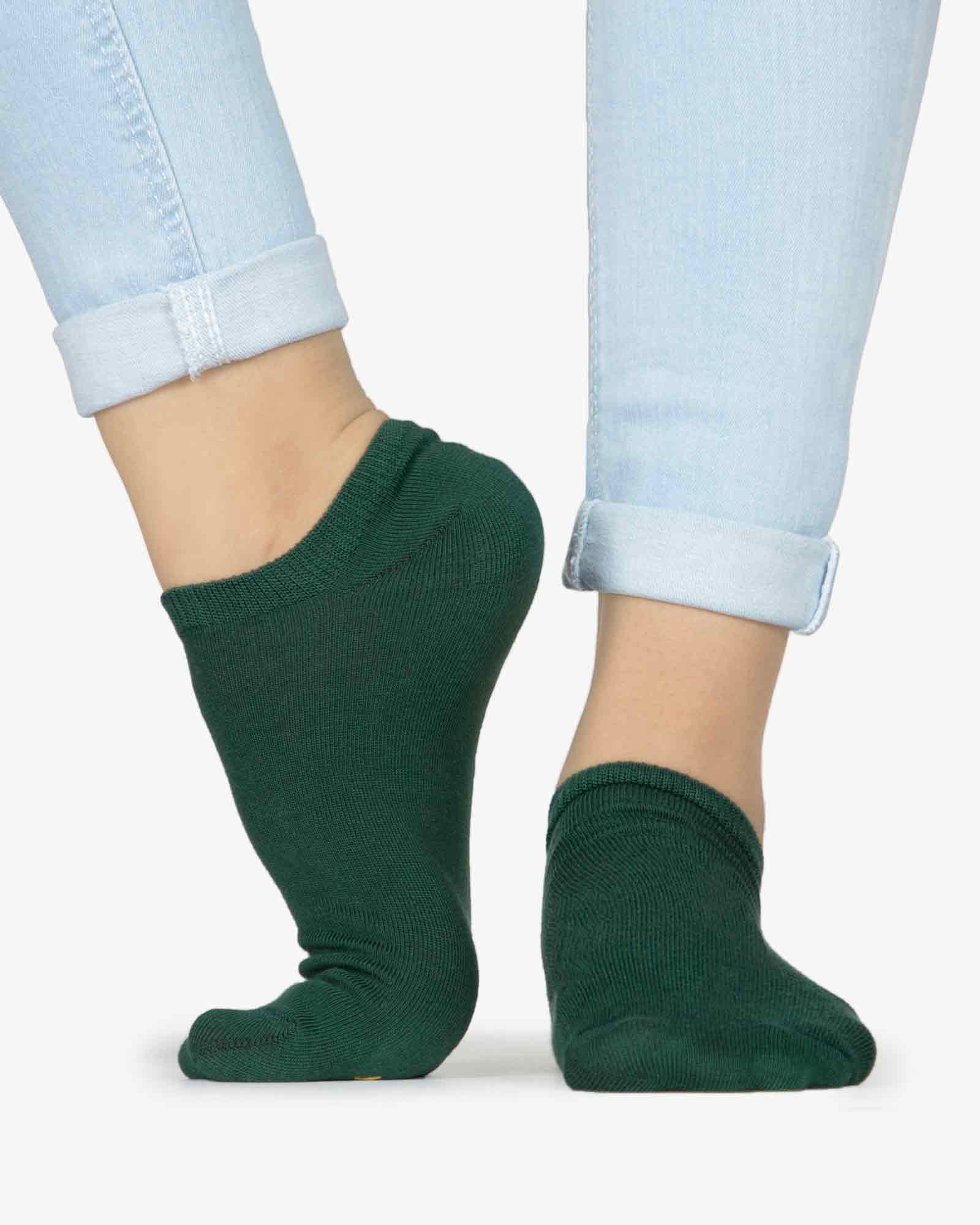 جوراب کالج دخترانه ساده - یشمی پررنگ - بغل