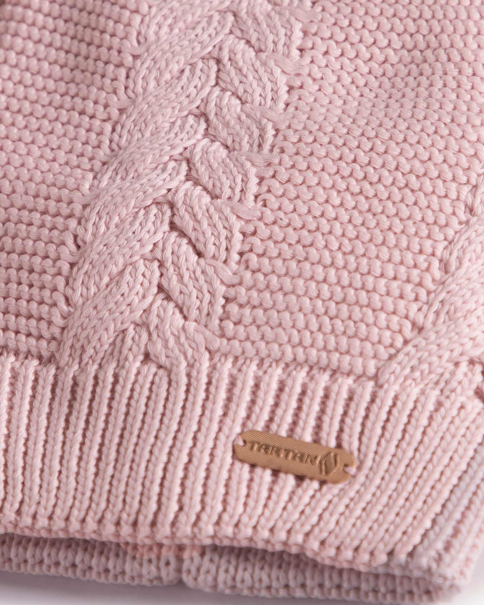 ست کلاه و شال گردن و دستکش بافتنی ساده - صورتی - کلاه بافت