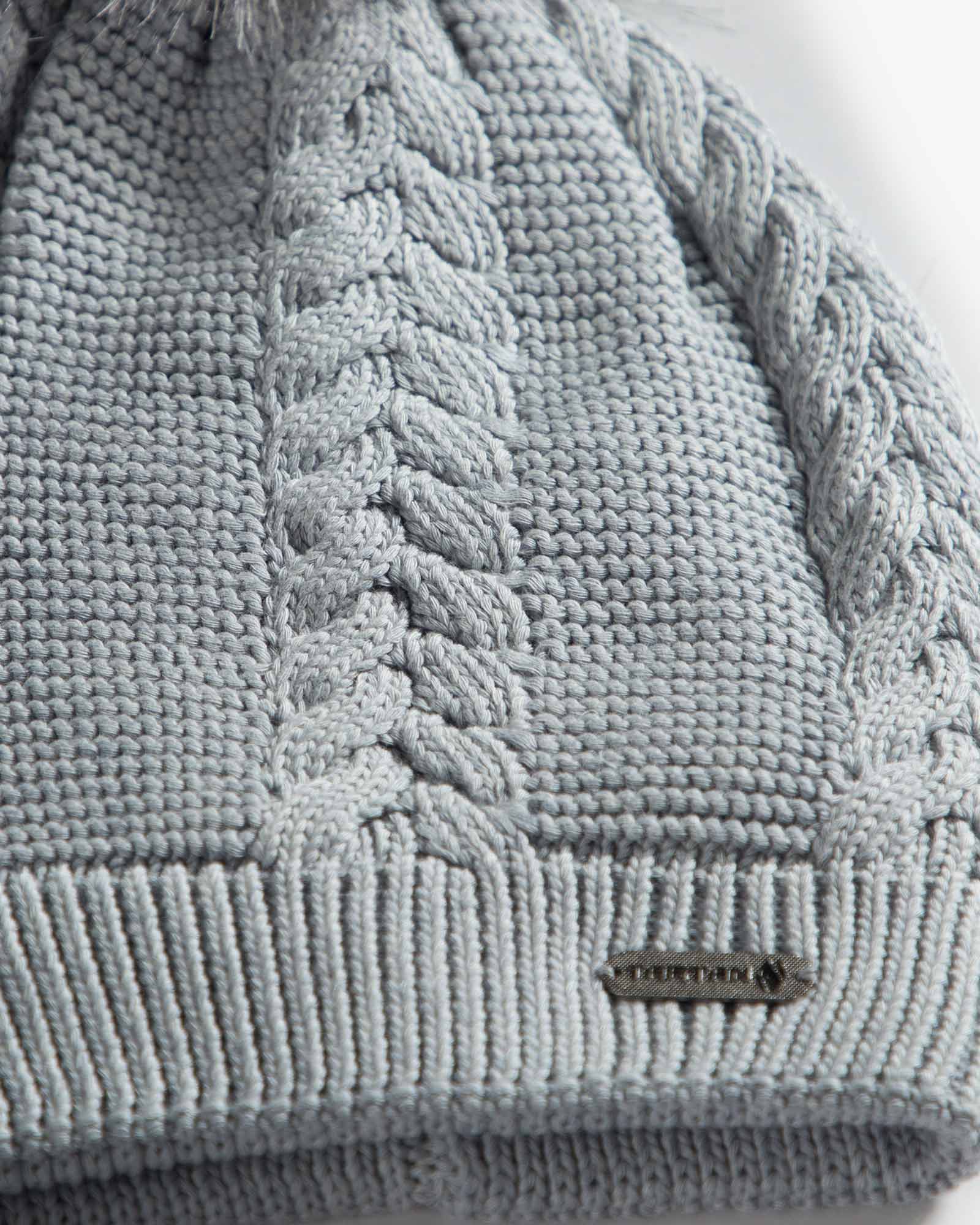 ست کلاه و شال گردن و دستکش بافتنی ساده - طوسی کمرنگ - کلاه بافت