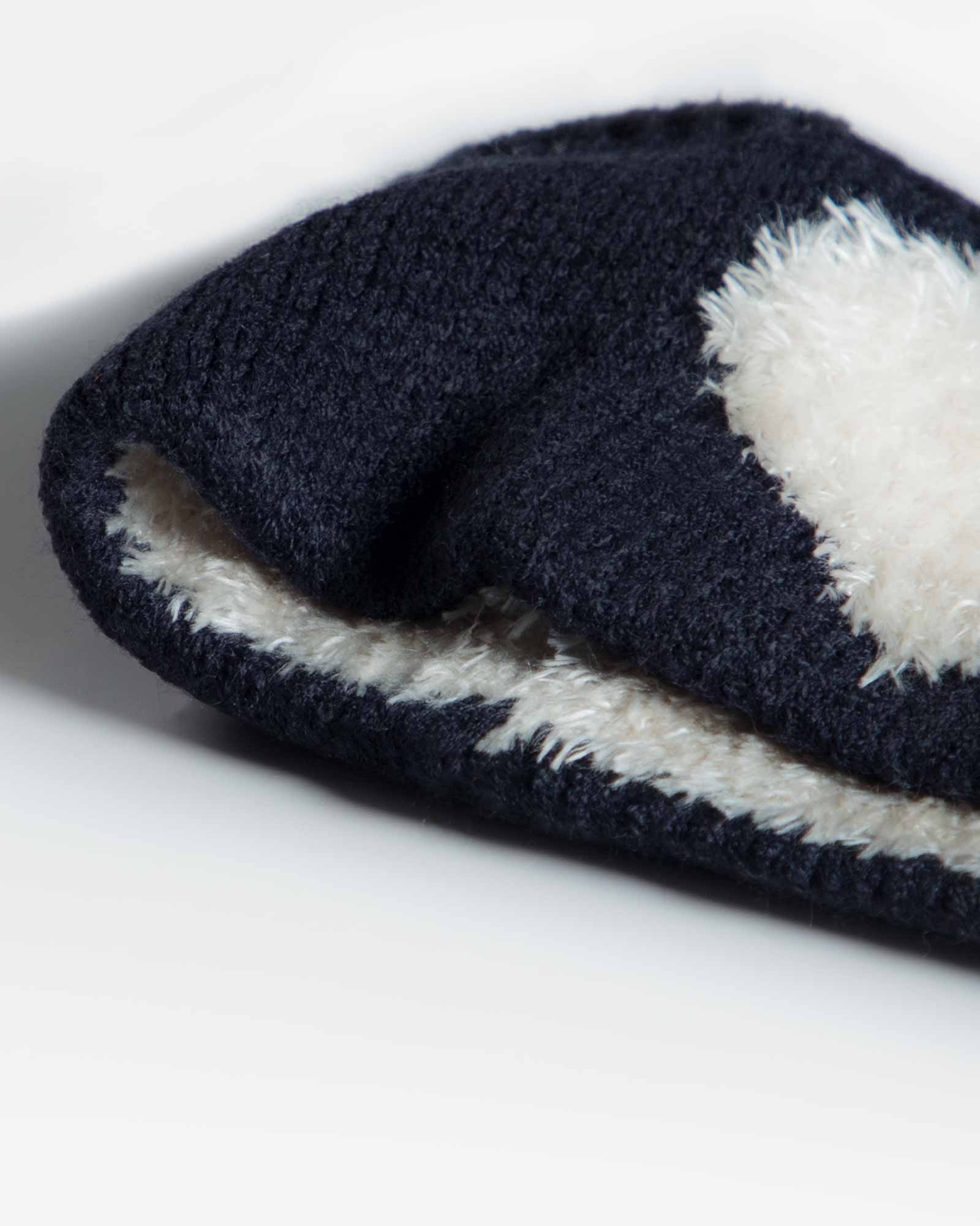 هدبند بافت دخترانه طرح قلب - سرمه ای تیره - خز