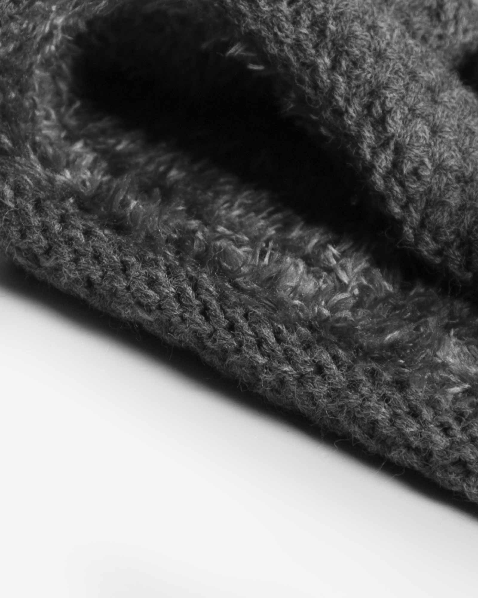 هدبند بافتنی دخترانه پاپیون دار - خاکستری - بافت