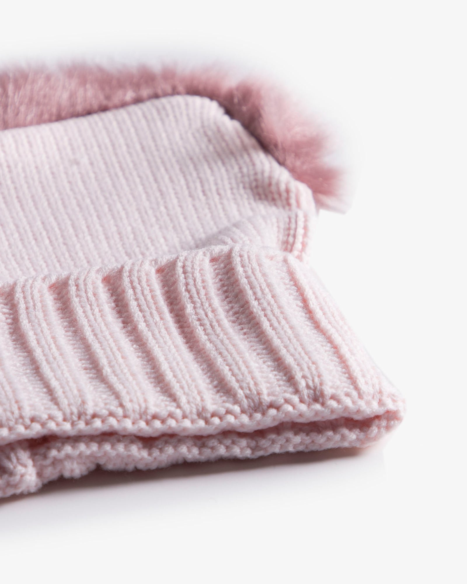 کلاه بافت طرح قلب - صورتی - کش بافت