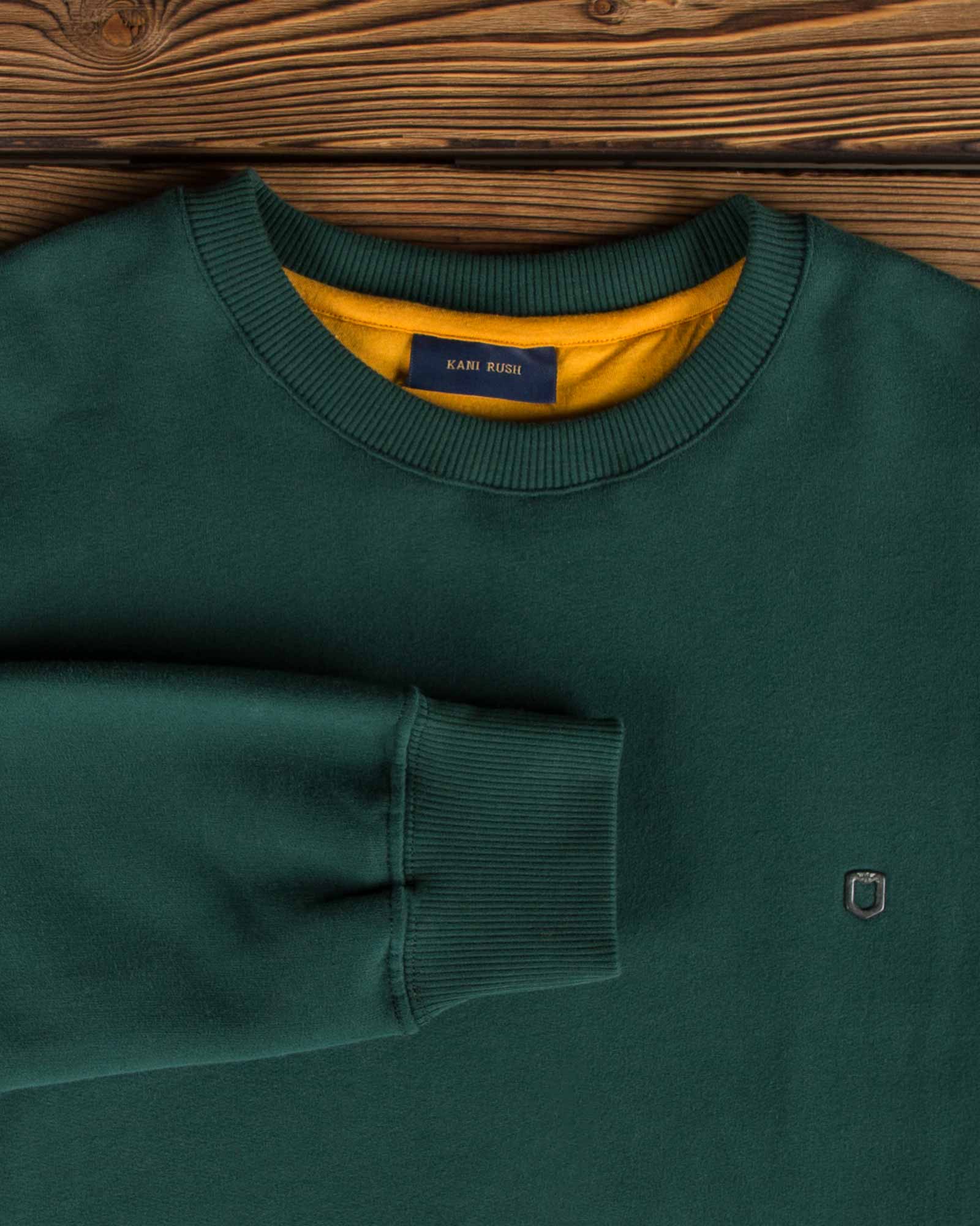 بلوز مردانه پنبه ای یقه گرد - یشمی - آستین یقه