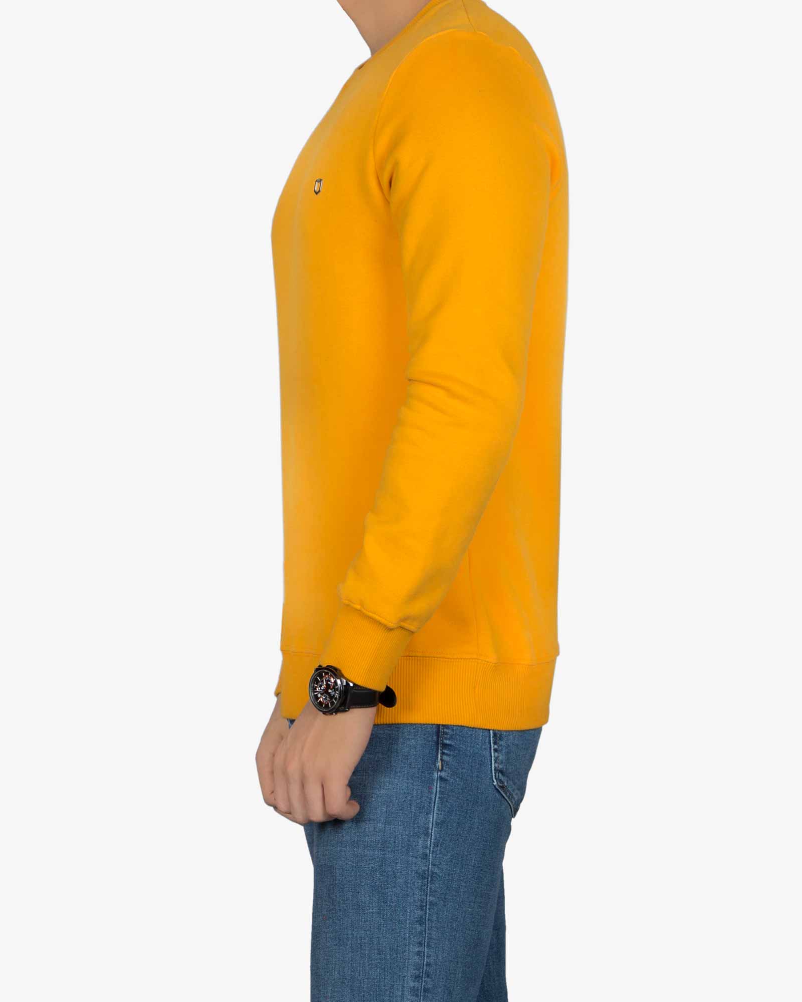 بلوز پنبه ای آستین بلند زرد مردانه - خردلی - بغل