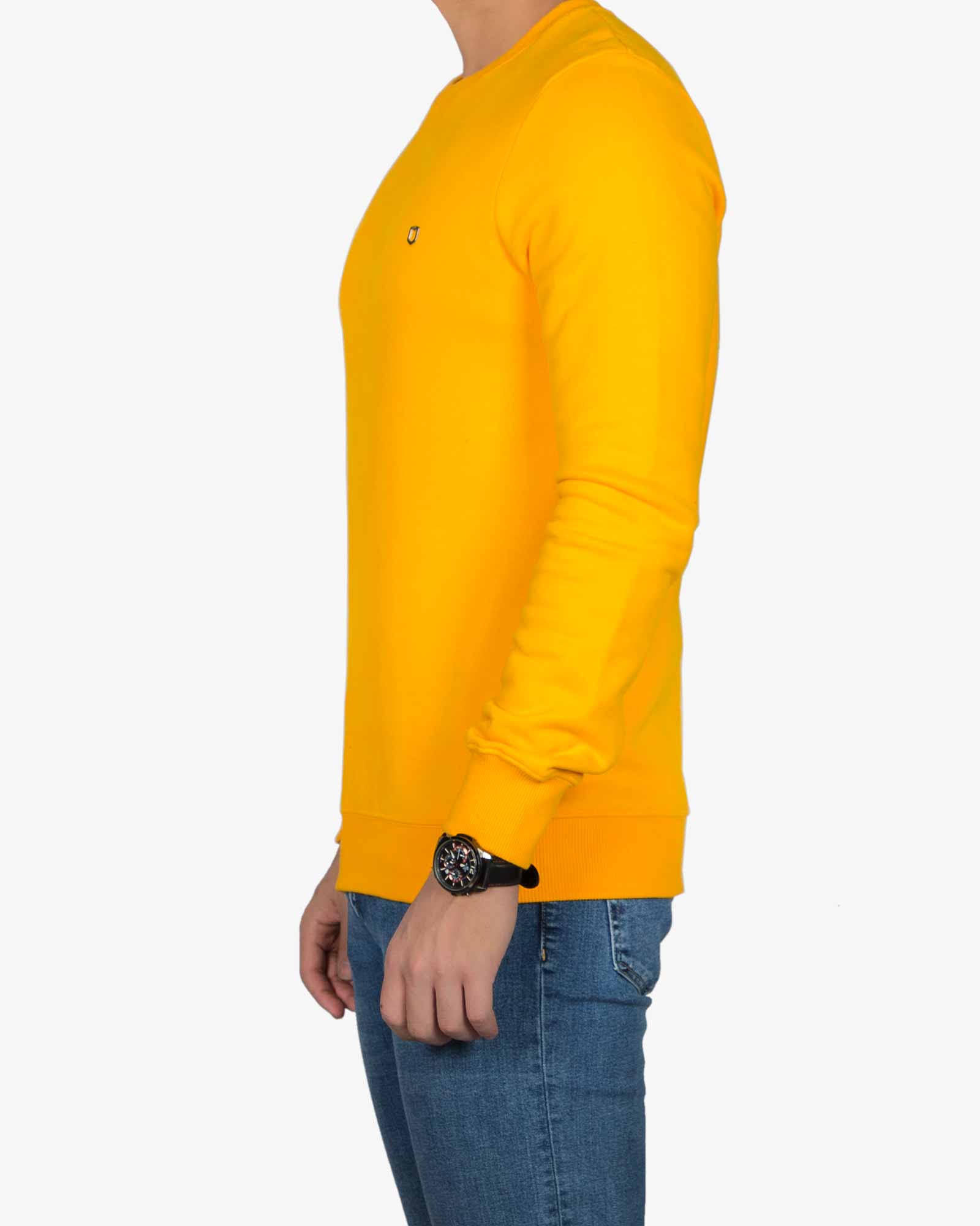 بلوز پنبه ای آستین بلند زرد مردانه - عسلی - بغل