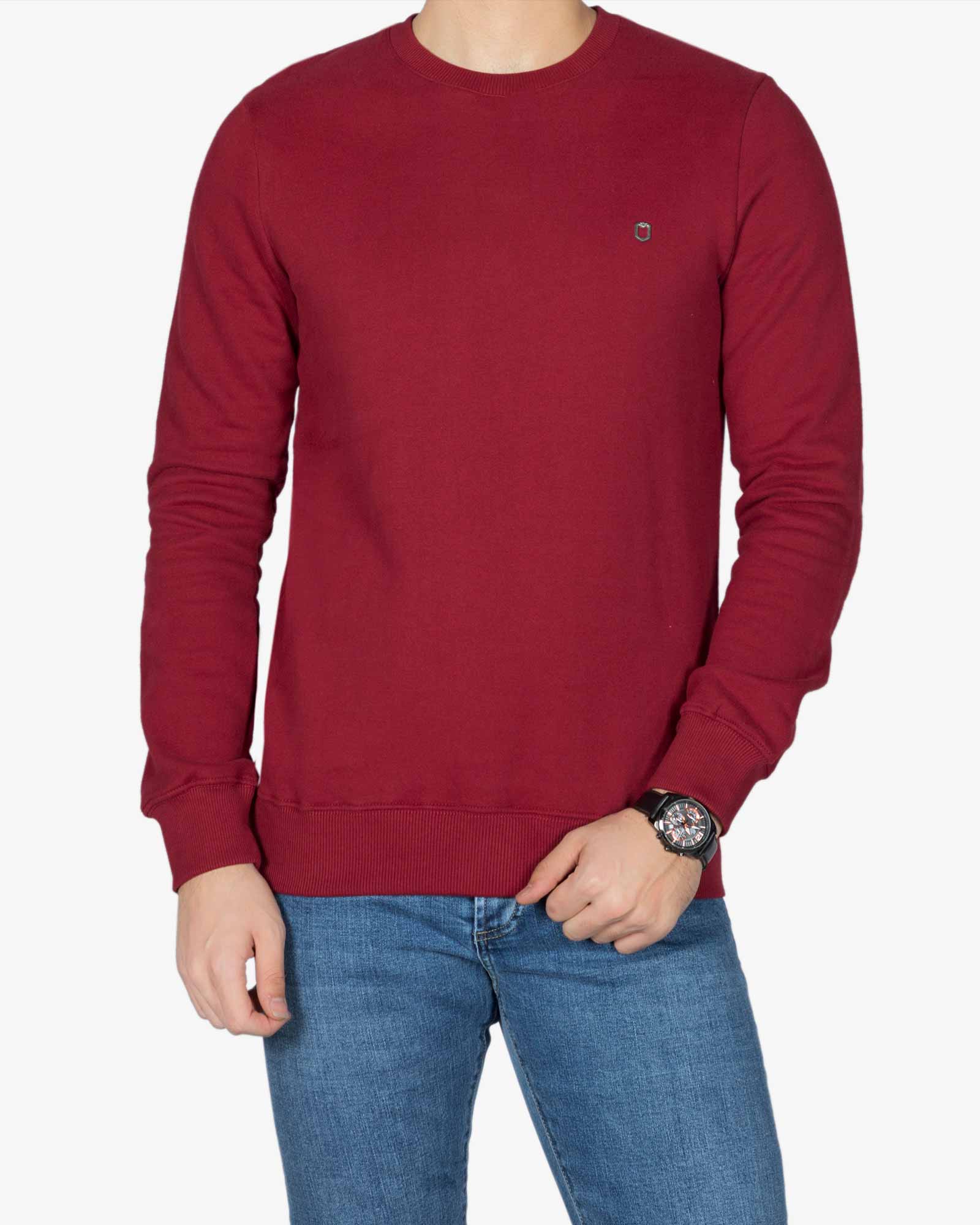 بلوز پنبه ای قرمز مردانه - زرشکی - رو به رو