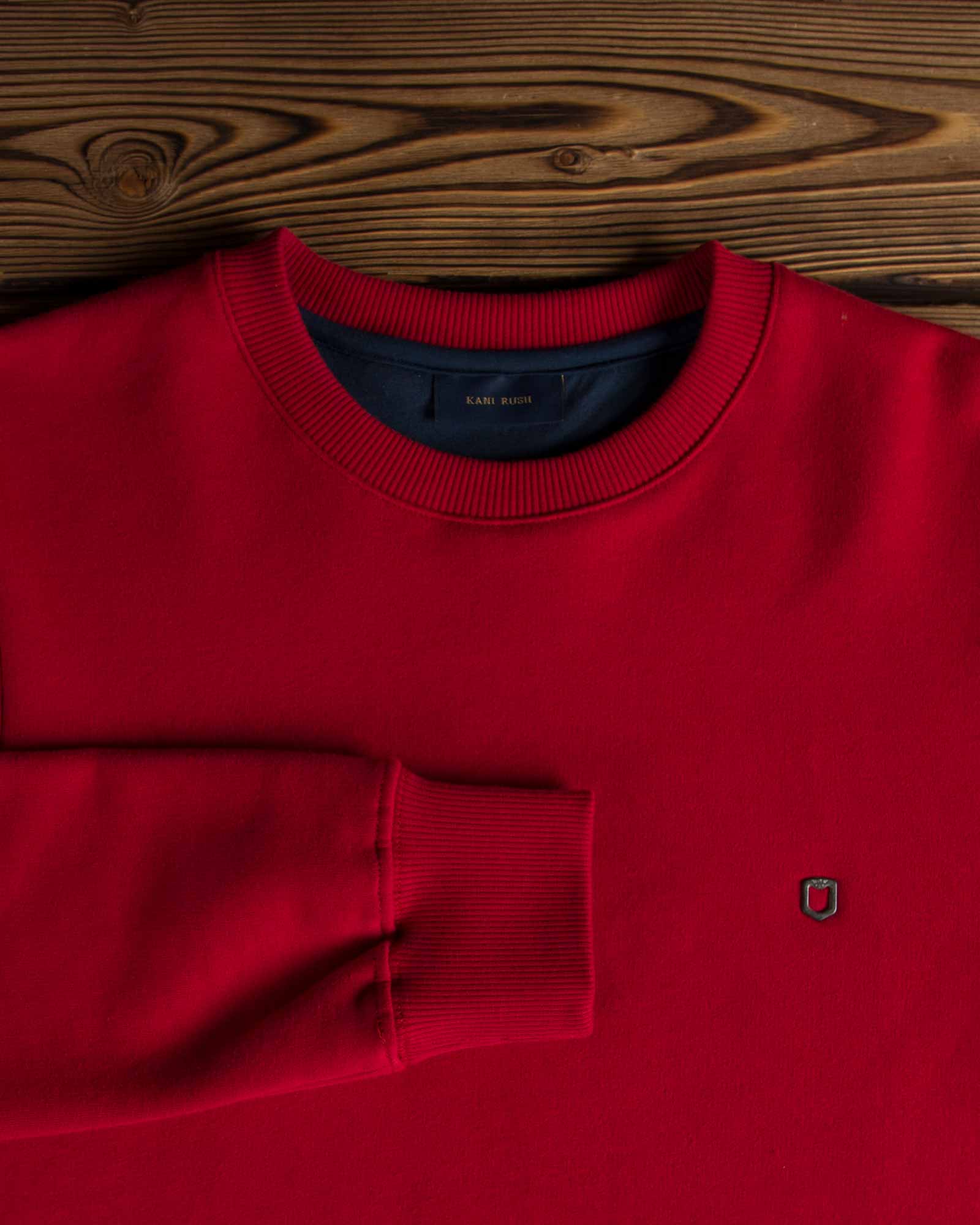 بلوز پنبه ای قرمز مردانه - شرابی - آستین یقه