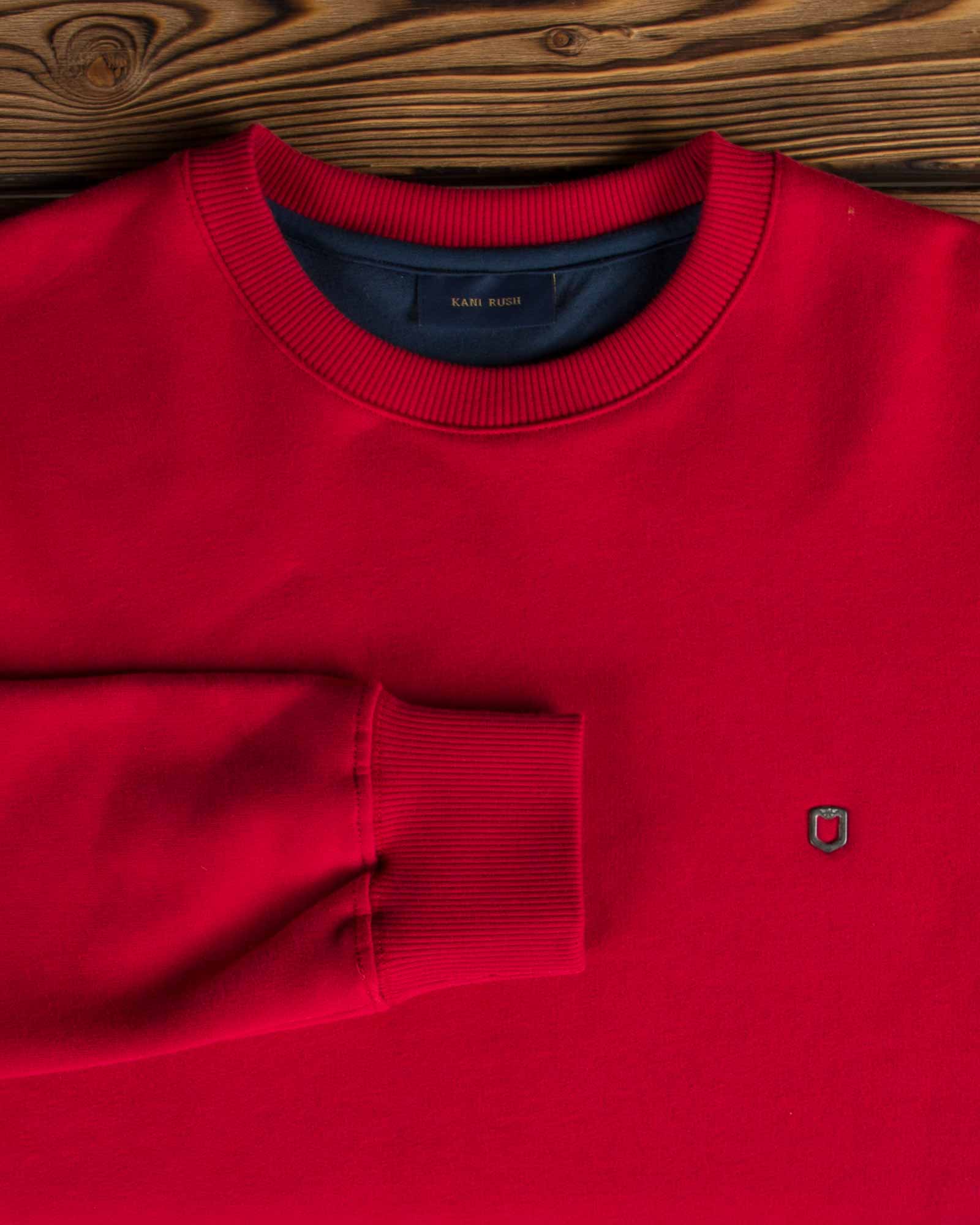 بلوز پنبه ای قرمز مردانه - قرمز روشن - آستین یقه