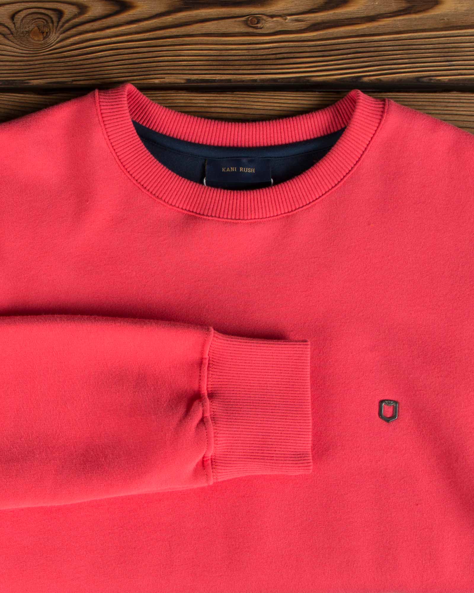 بلوز پنبه ای قرمز مردانه - گلبهی - آستین یقه