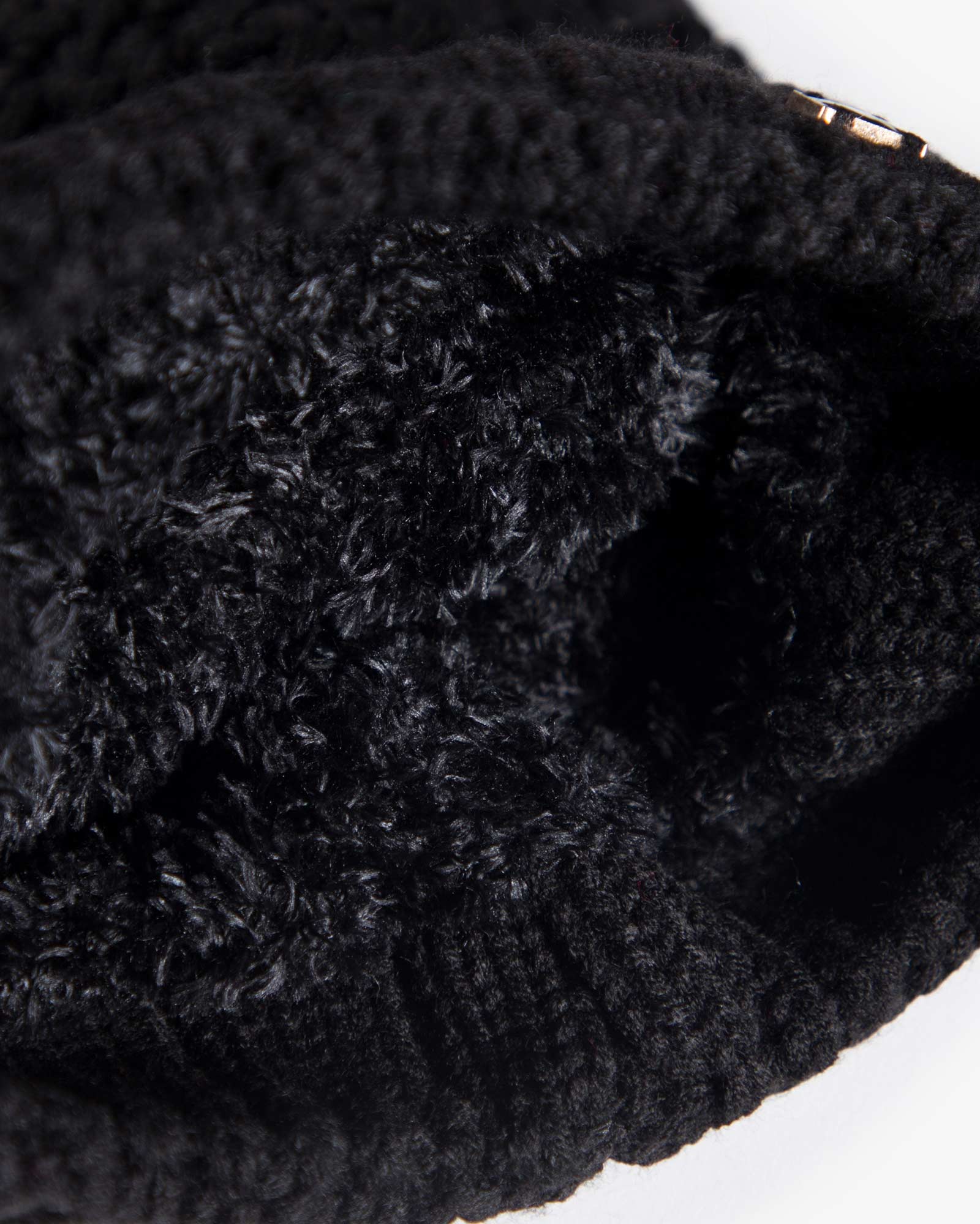 دستکش و شال گردن و کلاه داخل خزدار بافت - مشکی - کلاه خزدار