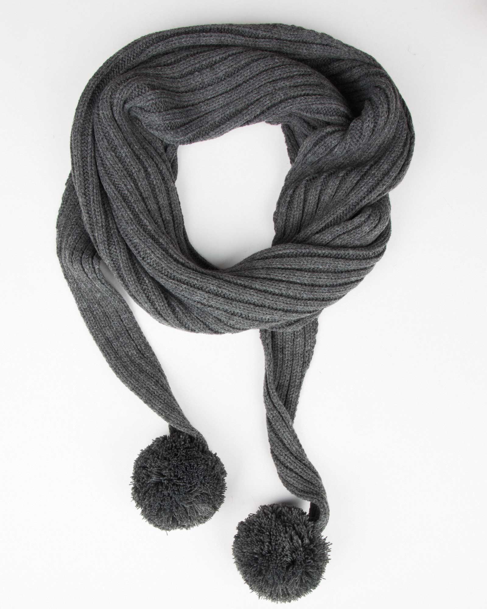 شال گردن بافت دخترانه منگوله دار - خاکستری - بسته