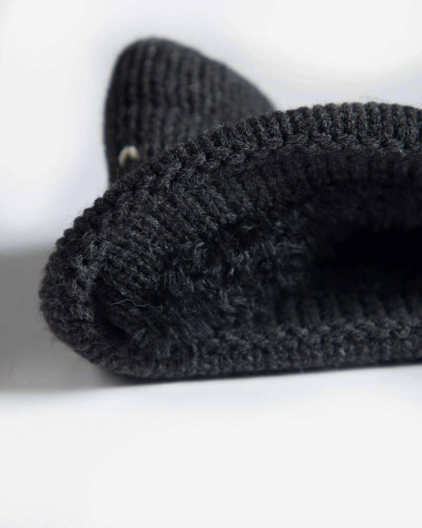 هدبند بافت پهن طرح دار دو رو - خاکستری تیره - خزدار