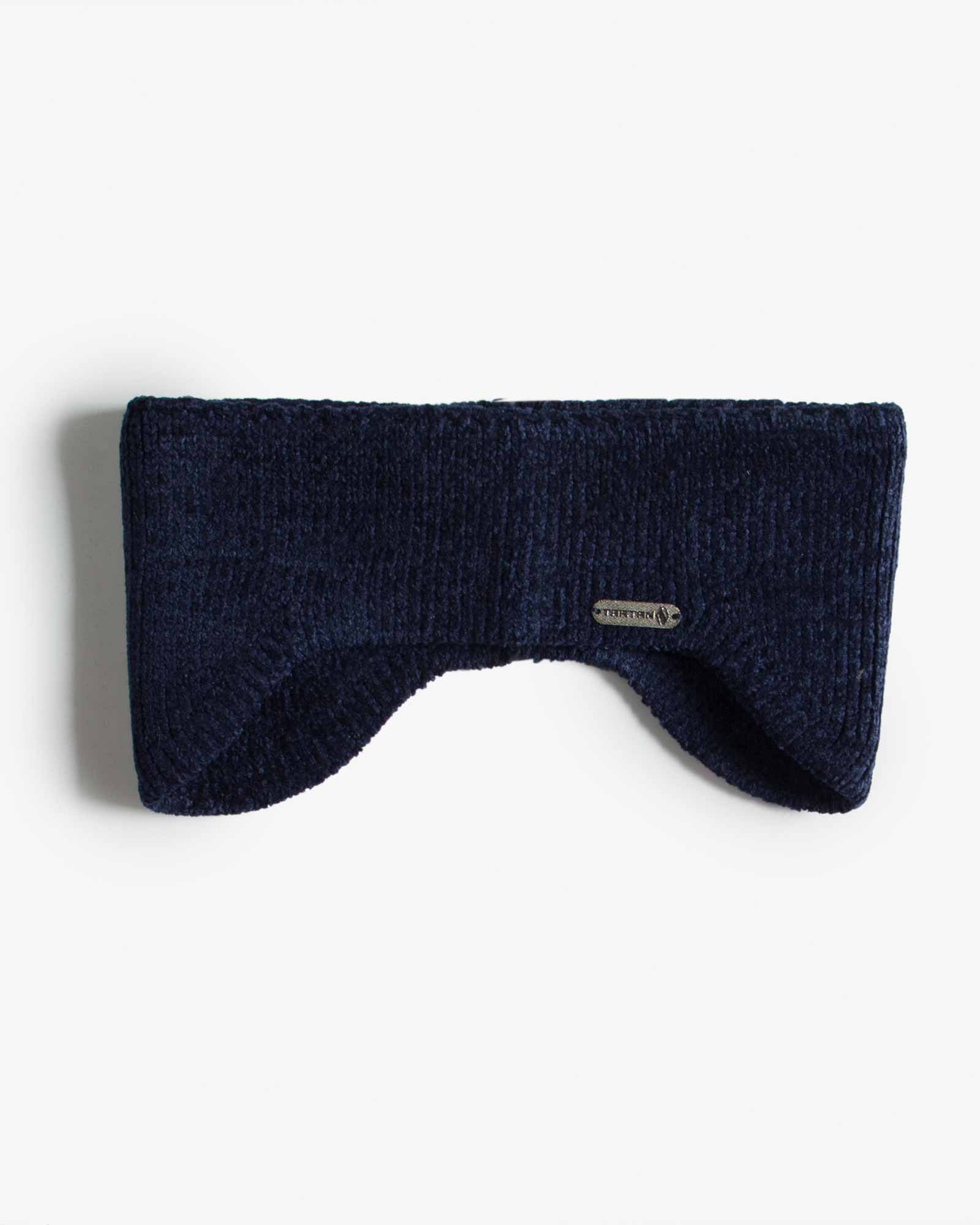 هدبند گوش دار بافت ساده - سرمه ای تیره - رو به رو