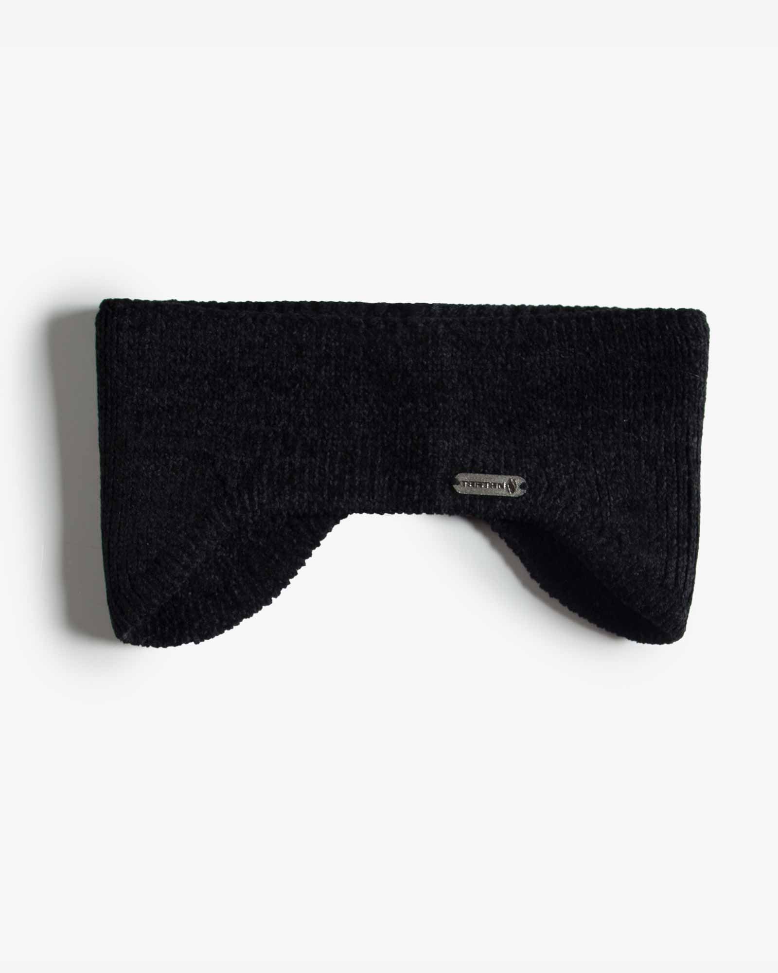 هدبند گوش دار بافت ساده - مشکی - رو به رو