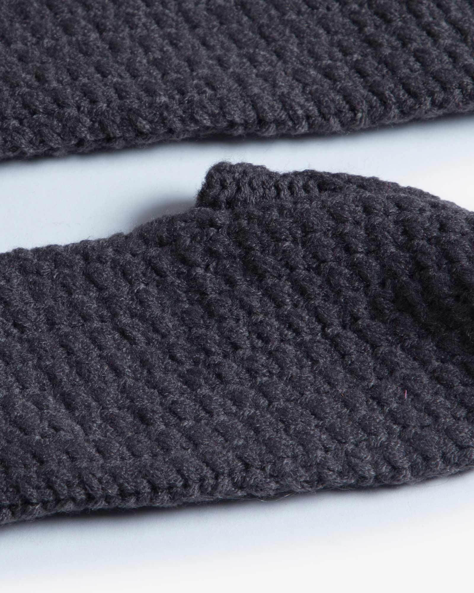 پاپوش بافت زنانه ساده بند دار - دودی - پاپوش بافتنی