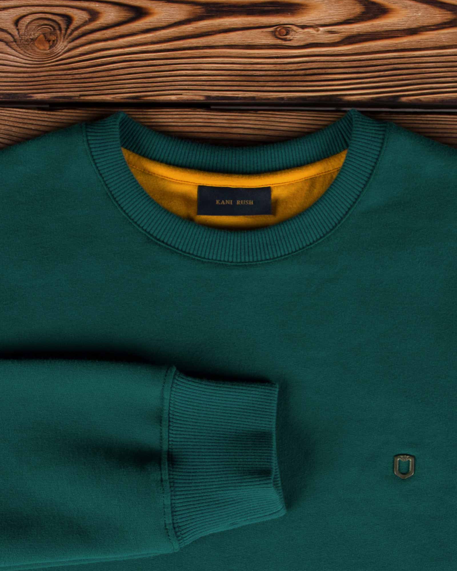 پلیور پنبه ای مردانه سبز آبی - سبزآبی تیره - یقه آستین