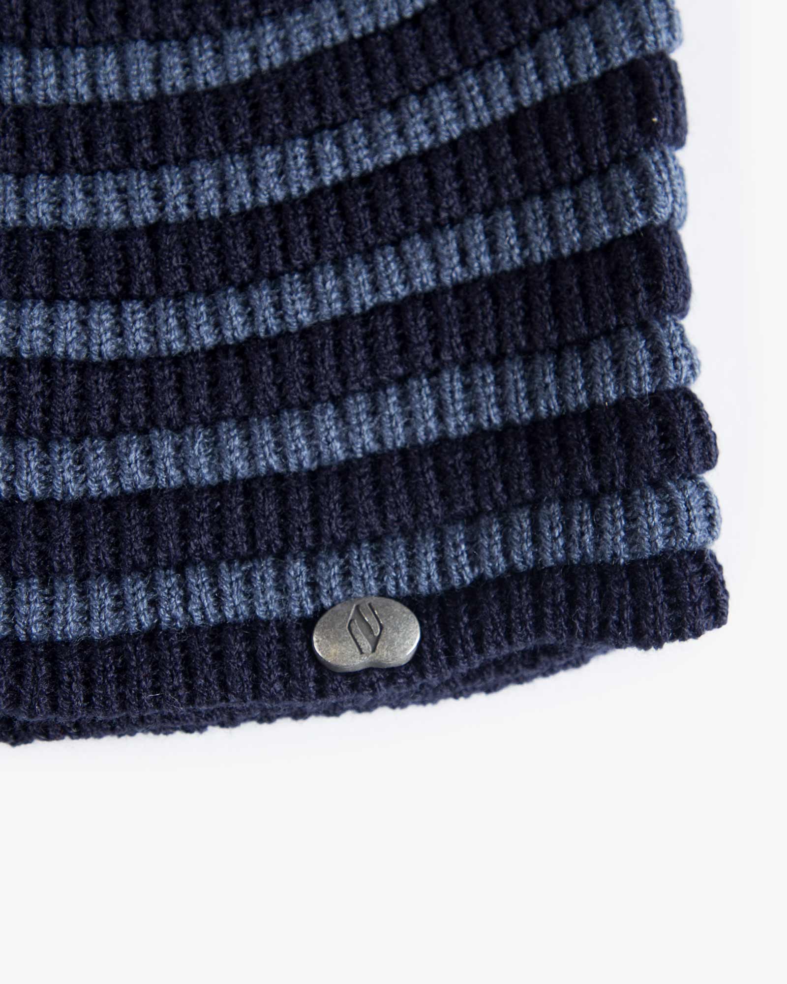 کلاه بافت طرح راه راه - سرمه ای تیره - کلاه بافتنی