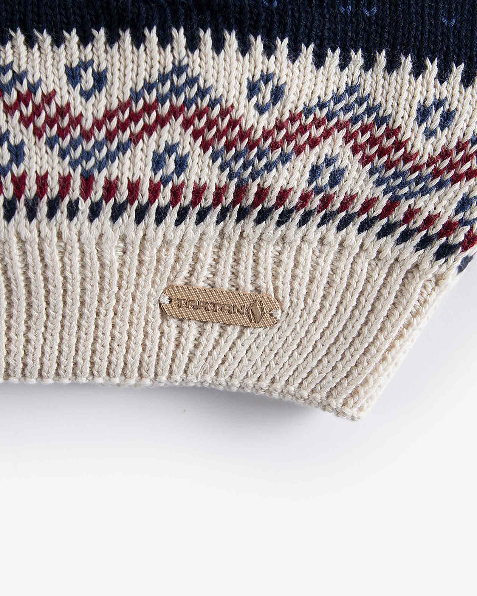 کلاه و شال گردن و دستکش بدون انگشت بافت - سرمه ای - برند تارتن