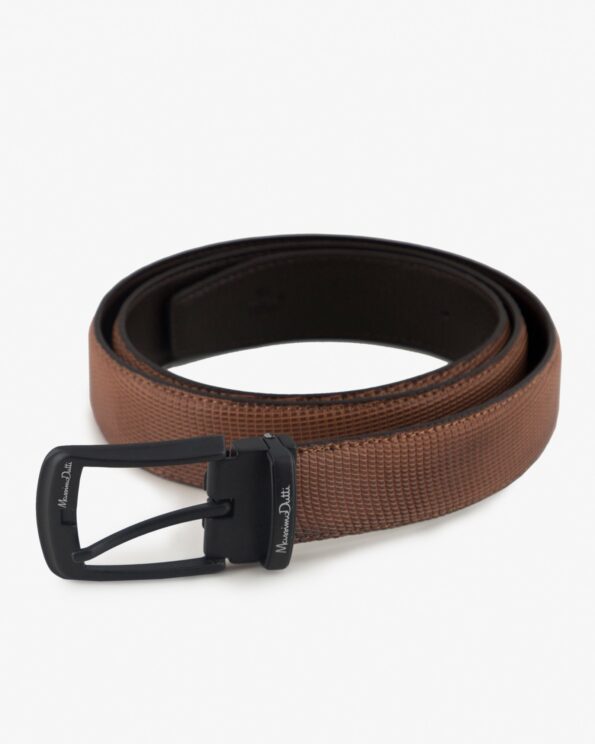 کمربند طرح ماسیمو دوتی مردانه - قهوه ای روشن