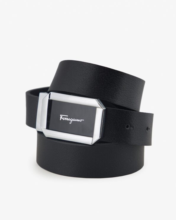 کمربند مشکی مردانه چرم مصنوعی - مشکی