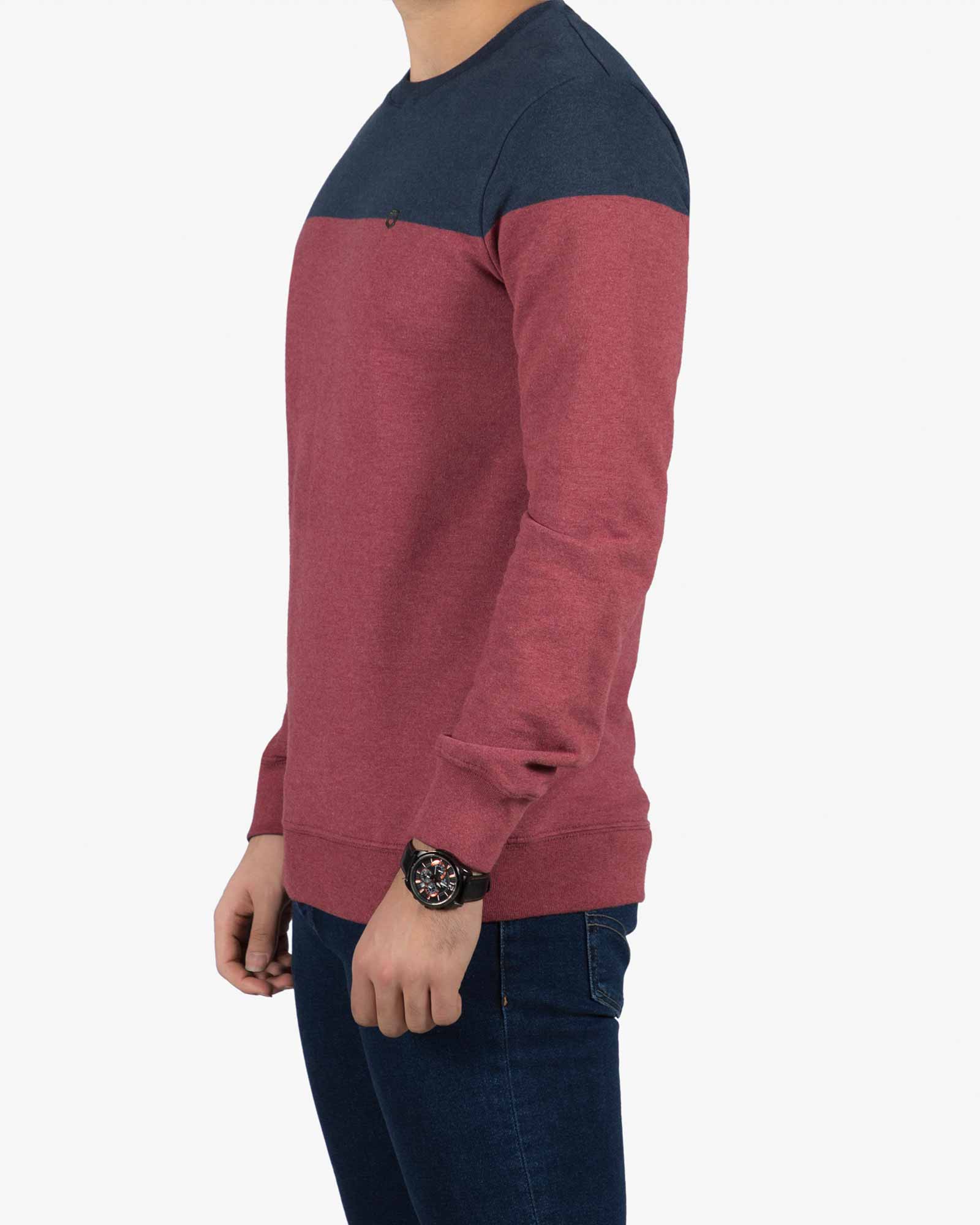 بلوز دو رنگ مردانه - جگری - بغل