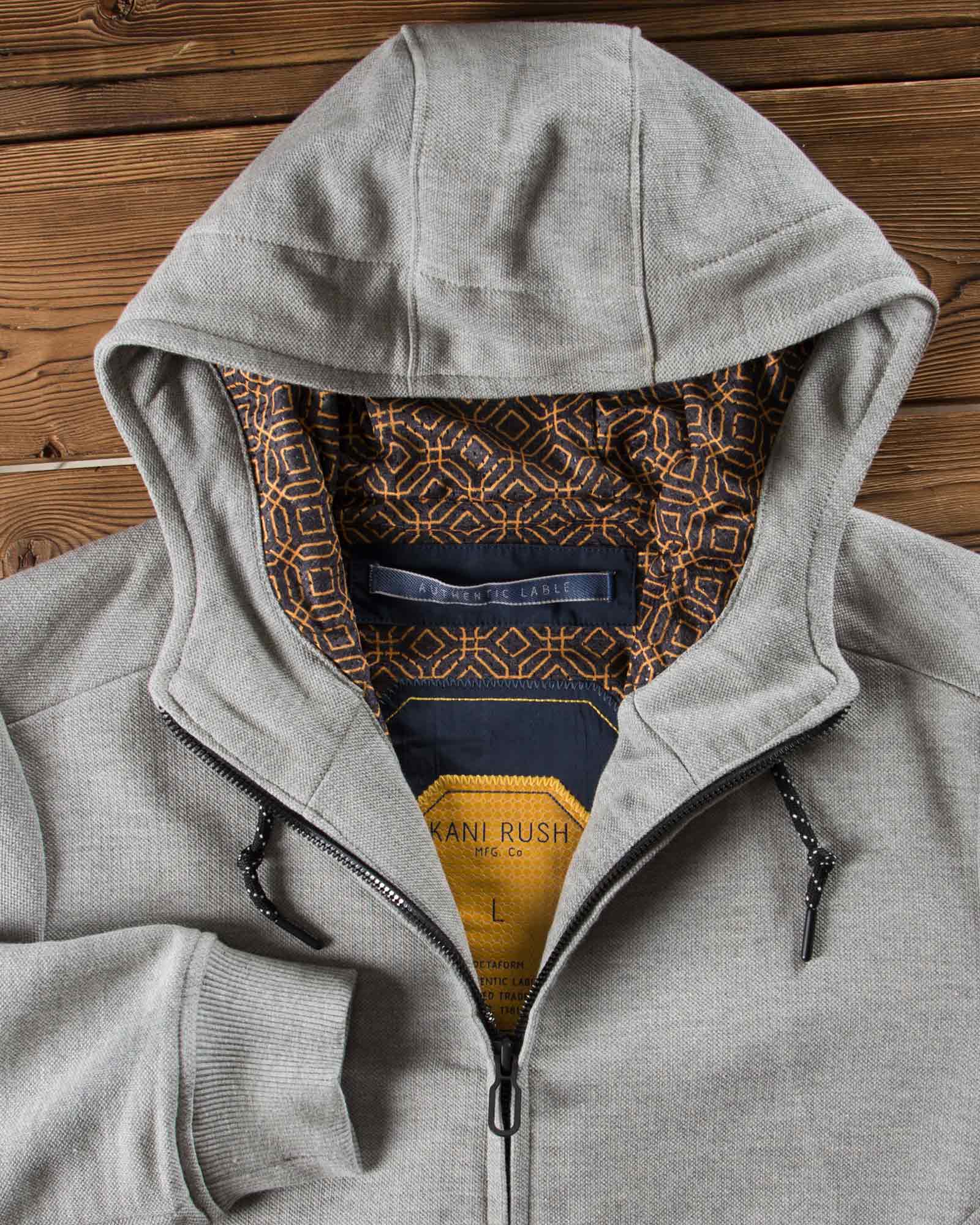 سویشرت زیپ دار مردانه طوسی - طوسی کمرنگ - کلاه