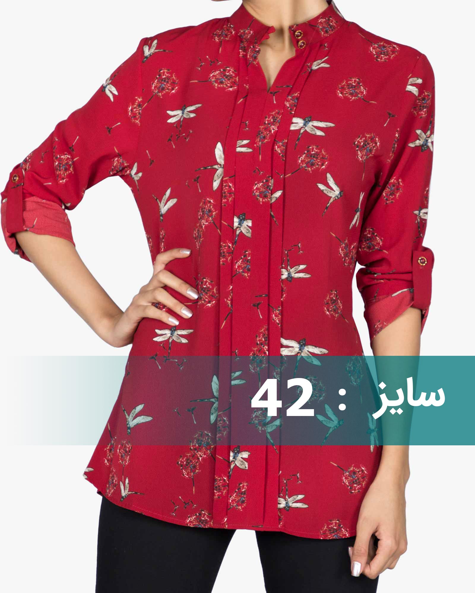 شومیز حریر طرح دار زنانه - شرابى