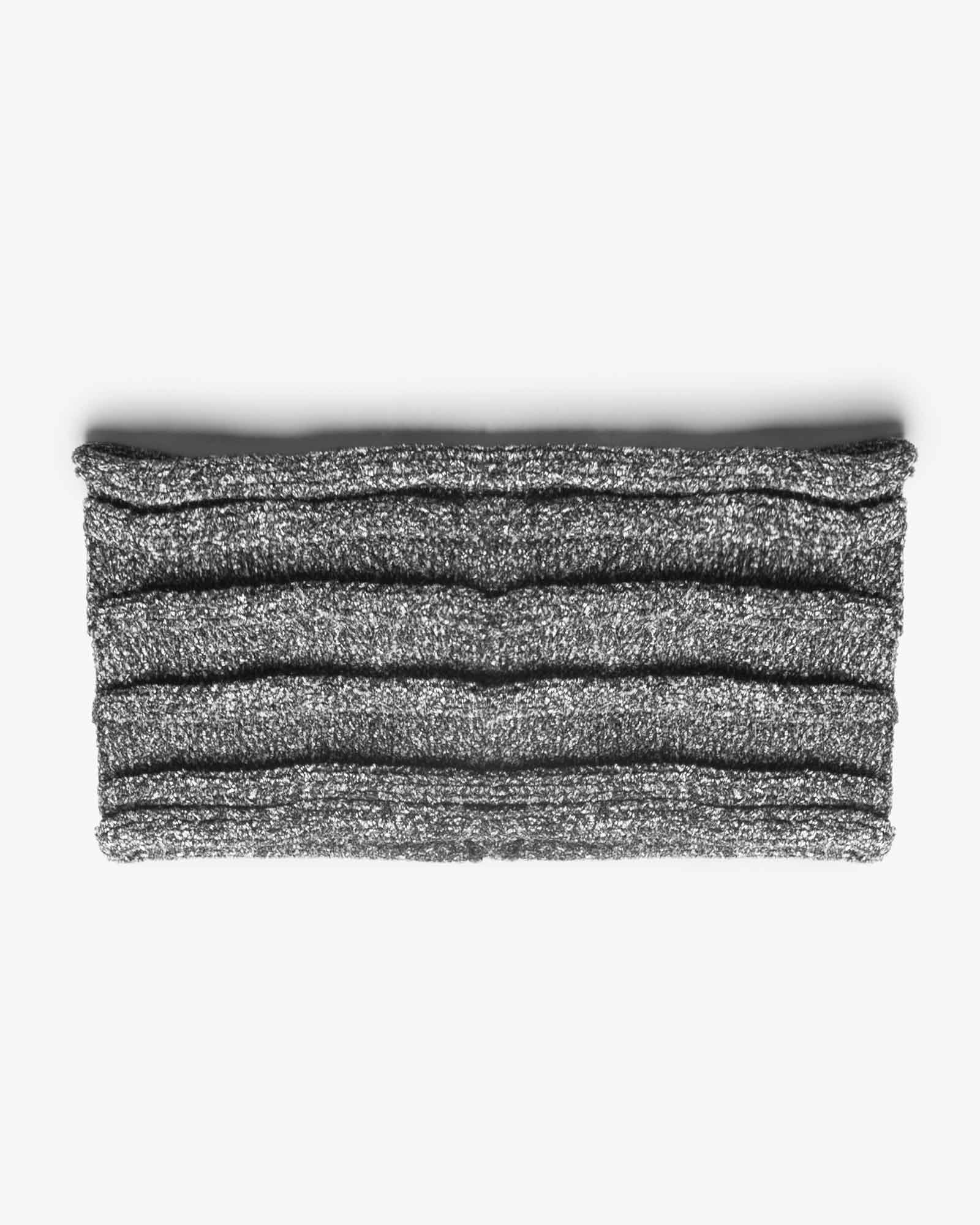 هدبند بافتنی پهن - سربی - رو به رو