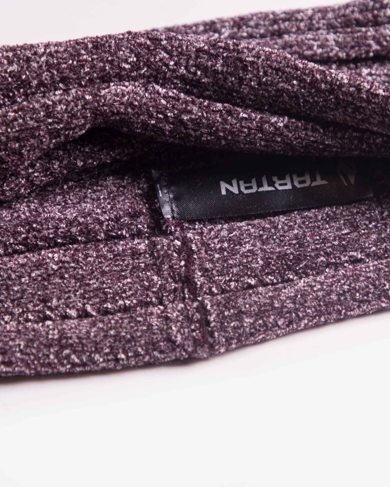 هدبند بافتنی پهن - عنابی - هدبند تارتن