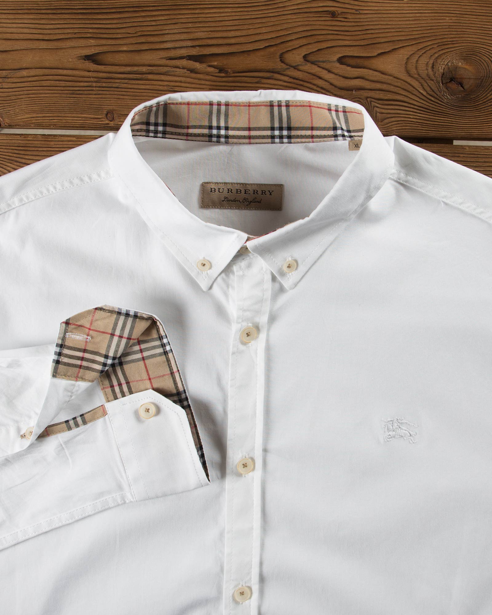 پیراهن سفید ساده مردانه - سفید - یقه سر آستین