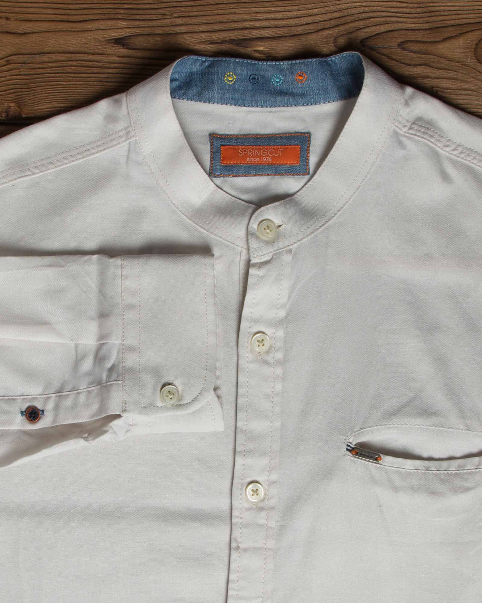 پیراهن یقه دیپلمات - نخودی - یقه دیپلمات