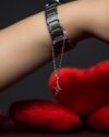 آویز ساعت طرح ضربان قلب - نقره ای - محیطی