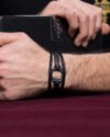 دستبند مشکی مهره استیل - مشکی - محیطی