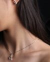 نیم ست دخترانه نقره طرح ستاره - نقره ای - ست نقره زنانه
